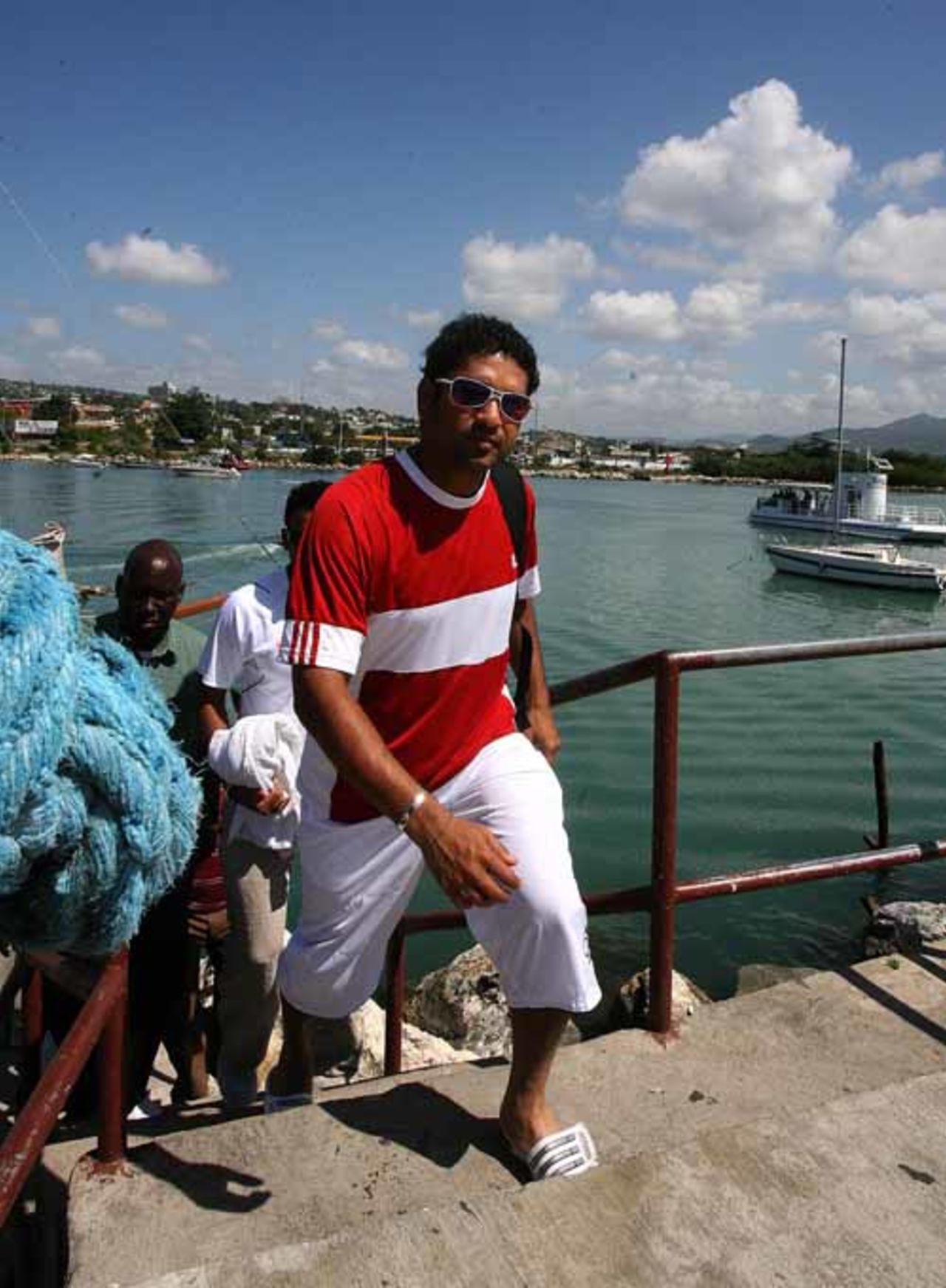 Sachin Tendulkar arrives in Montego Bay, 2007 World Cup, Jamaica, March 11, 2007
