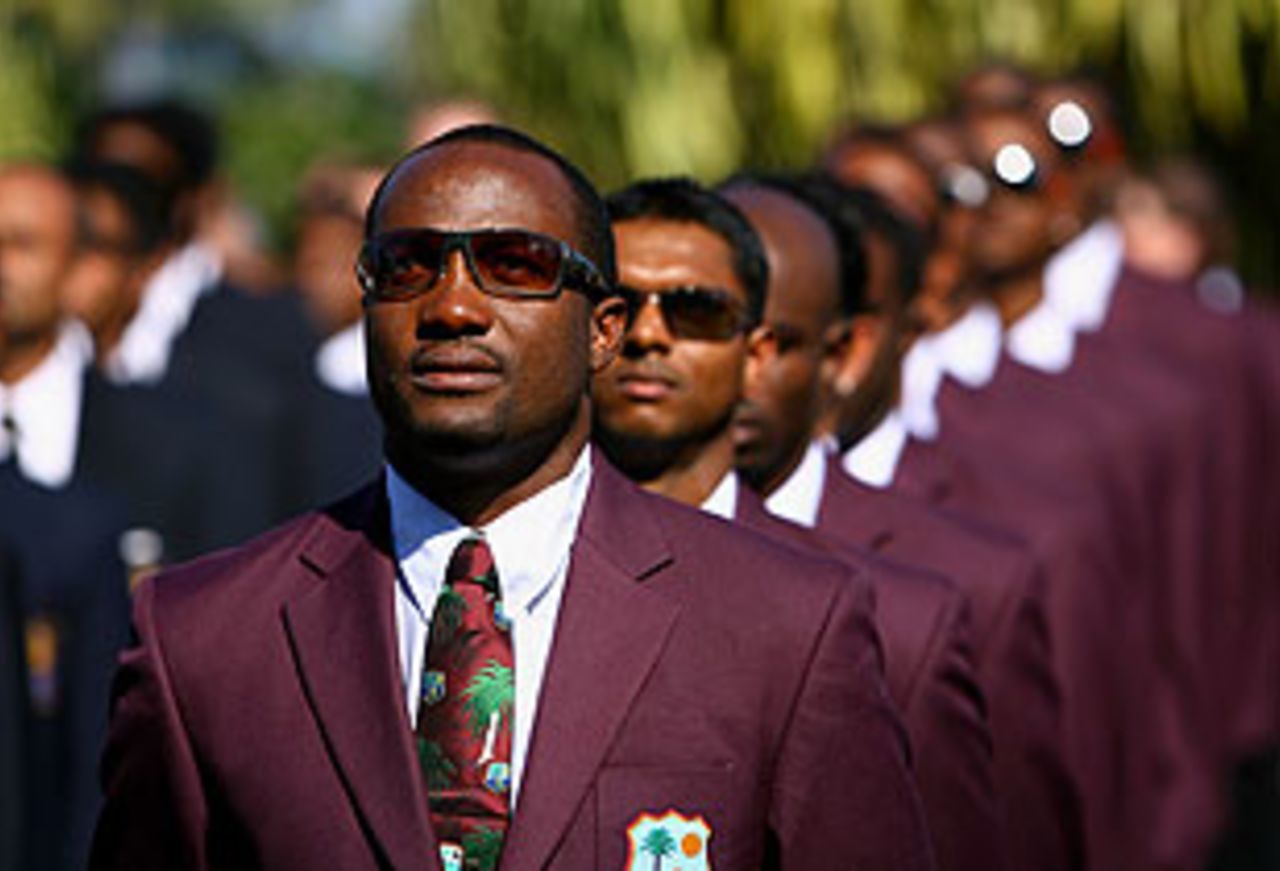 Brian Lara looks on during the opening ceremony photoshoot, 2007 World Cup, Trelawny, March 11, 2007