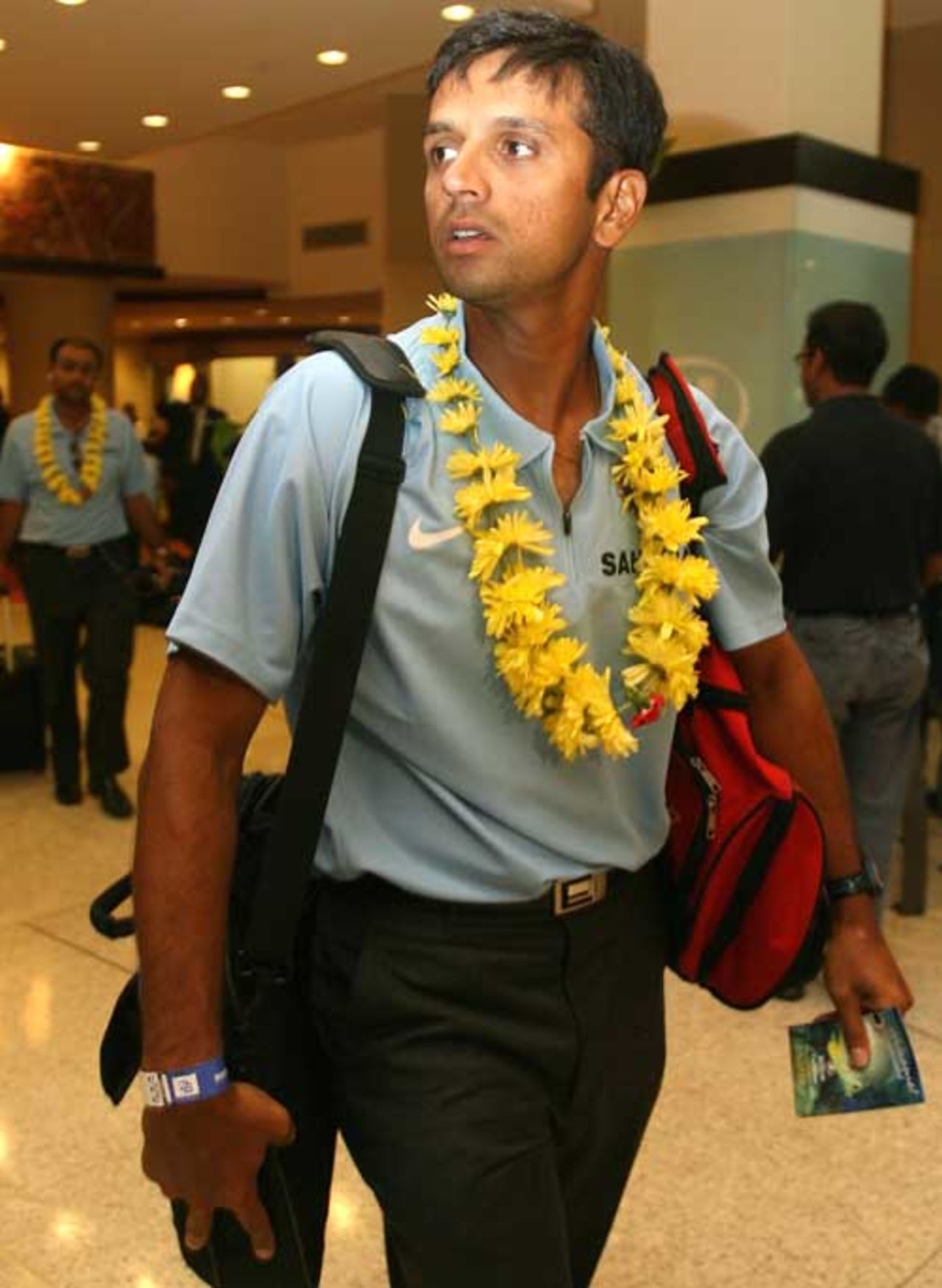 Rahul Dravid arrives at the Hilton Hotel in Port of Spain, Trinidad and Tobago, March 13, 2007