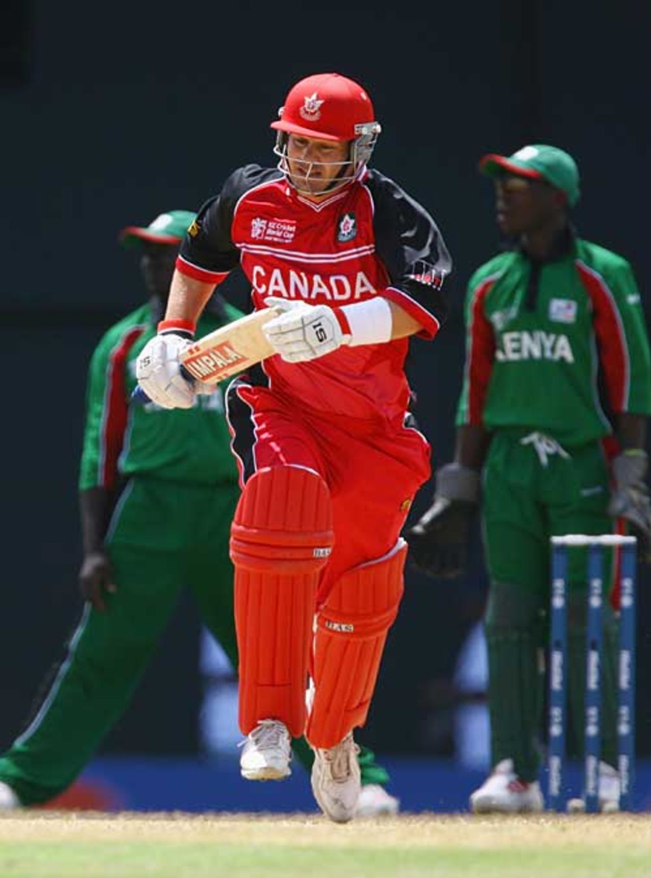 Ian Billcliff made 34 before falling to Jimmy Kamande, Kenya v Canada, World Cup, Group C, St Lucia, March 14, 2007