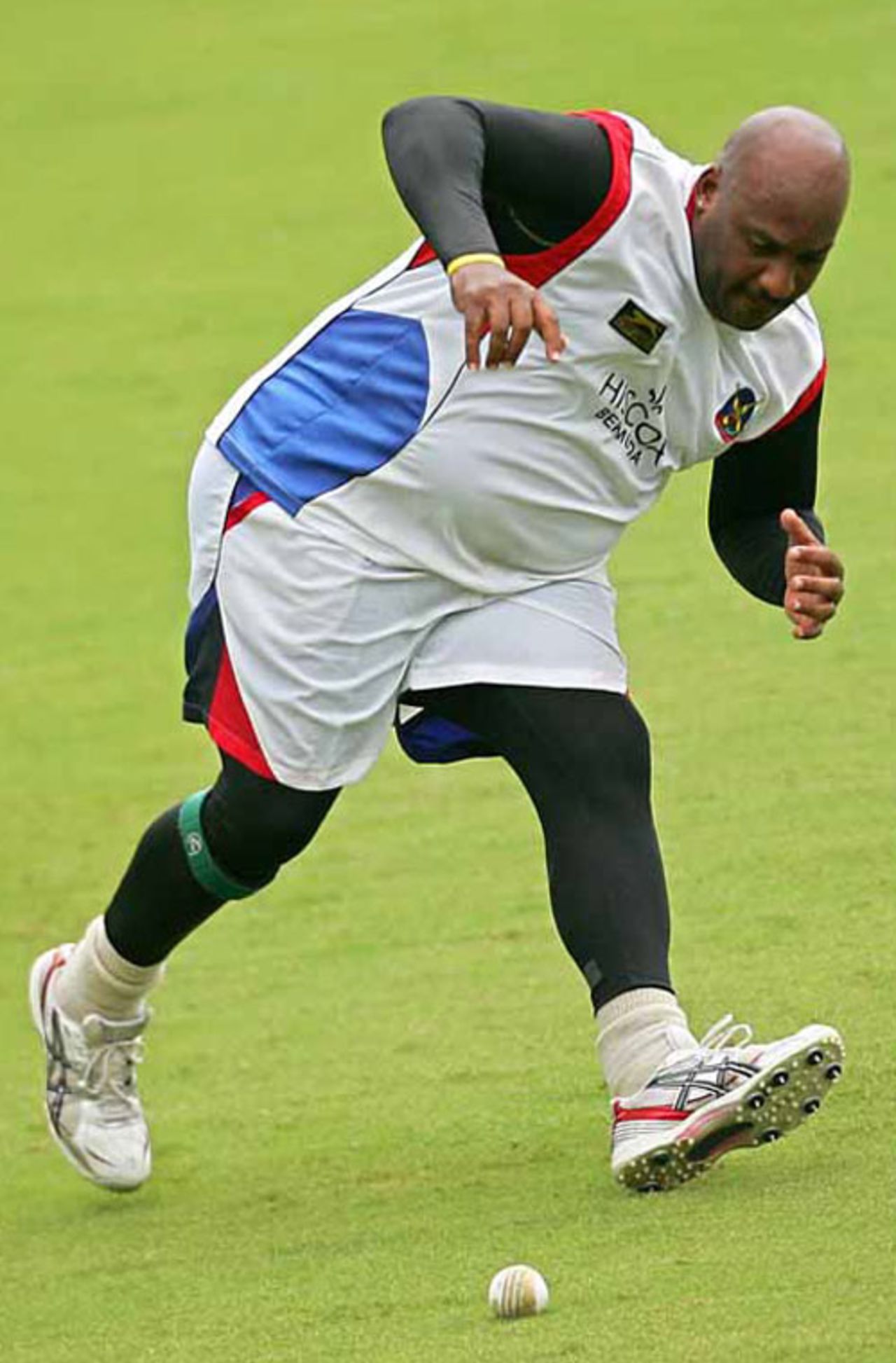 Dwayne Leverock tries his hand at fielding, Port of Spain, Trinidad, March 14, 2007