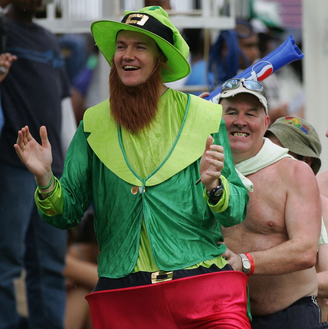 An Irish fan turns up to show his support for his team, Ireland v Zimbabwe, Group D, Jamaica, March 15, 2007