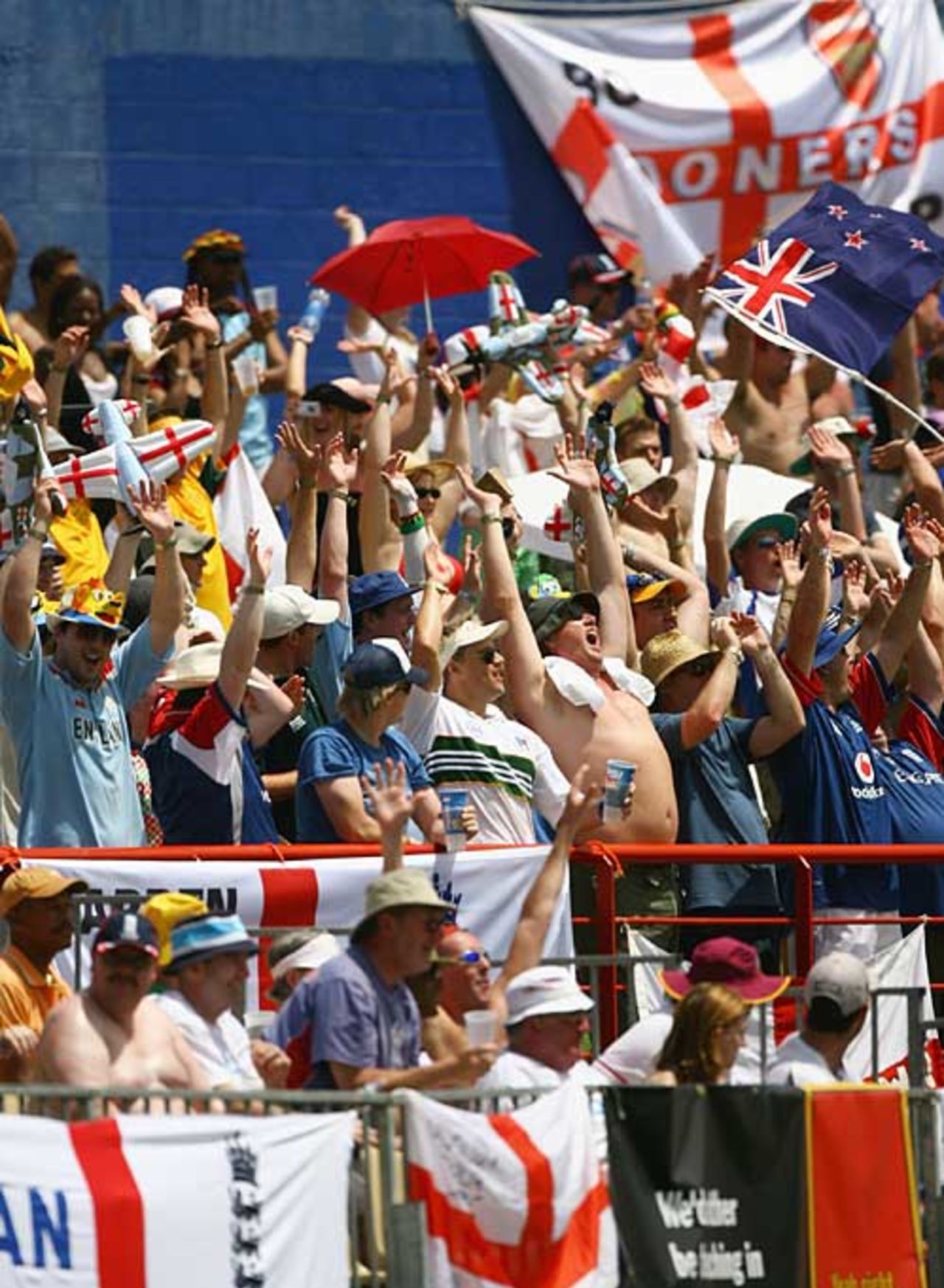 The Barmy Army were out in force in St Lucia, England v New Zealand, Group C, Gros Islet, March 16, 2007