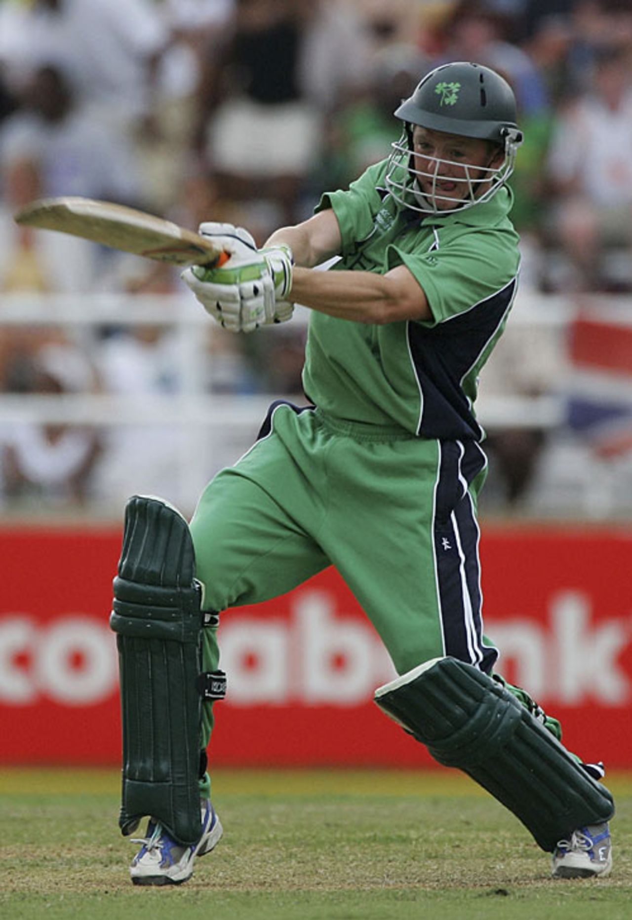 Niall O'Brien cuts hard during his fifty against Pakistan, Ireland v Pakistan, Group D, Jamaica, March 17, 2007
