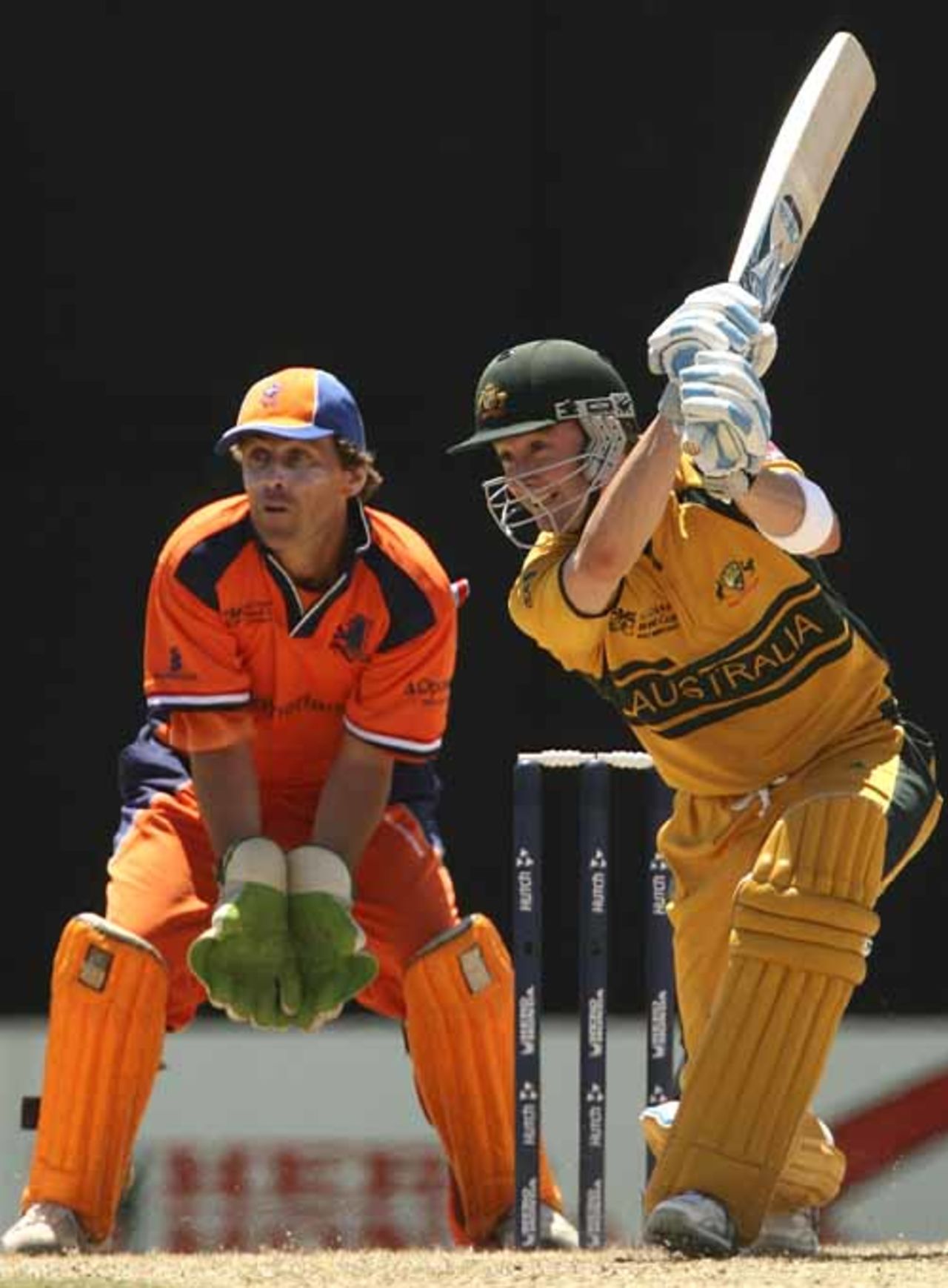 Michael Clarke missed out on his maiden one-day hundred, remaining unbeaten on 93, Australia v Netherlands, Group A, St Kitts, March 18, 2007