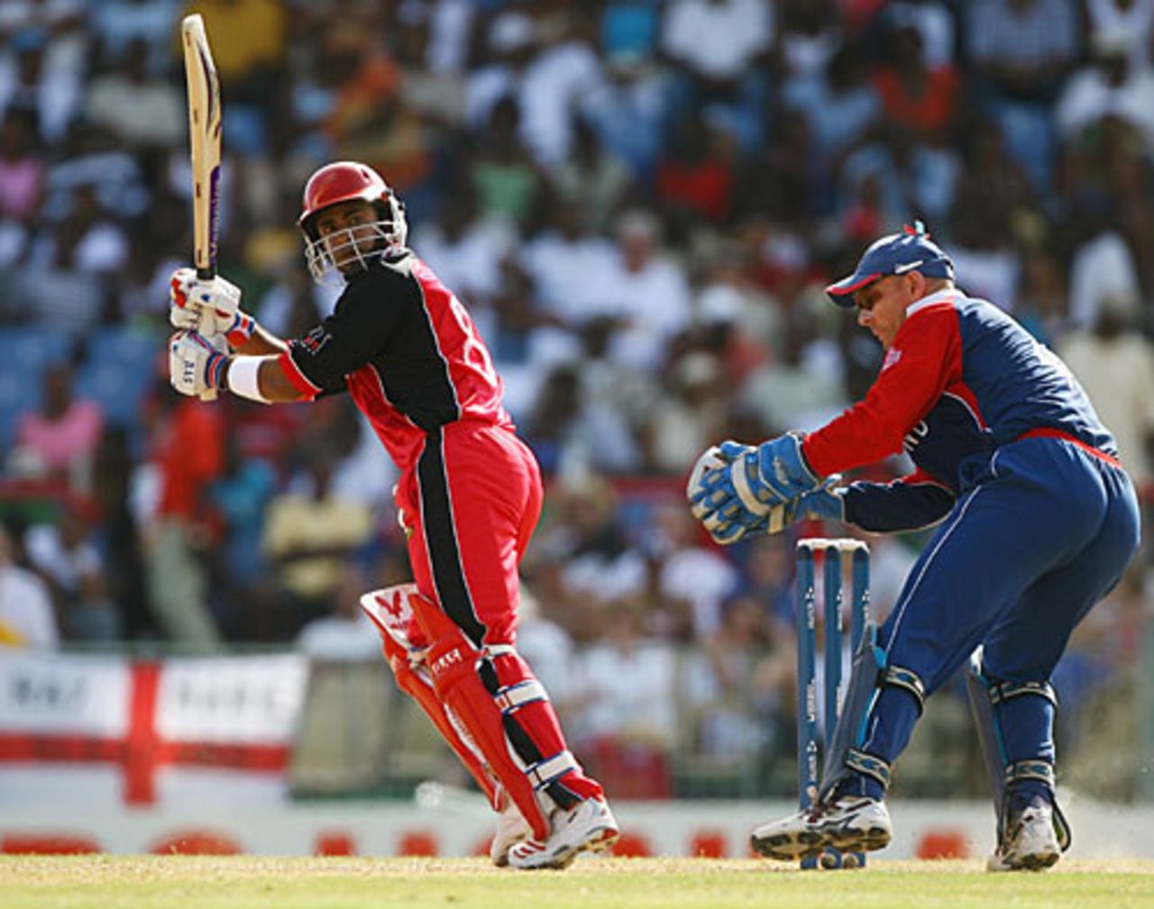 Ashif Mulla flicks one fine during his fifty, Canada v England, Group C, St Lucia, March 18, 2007