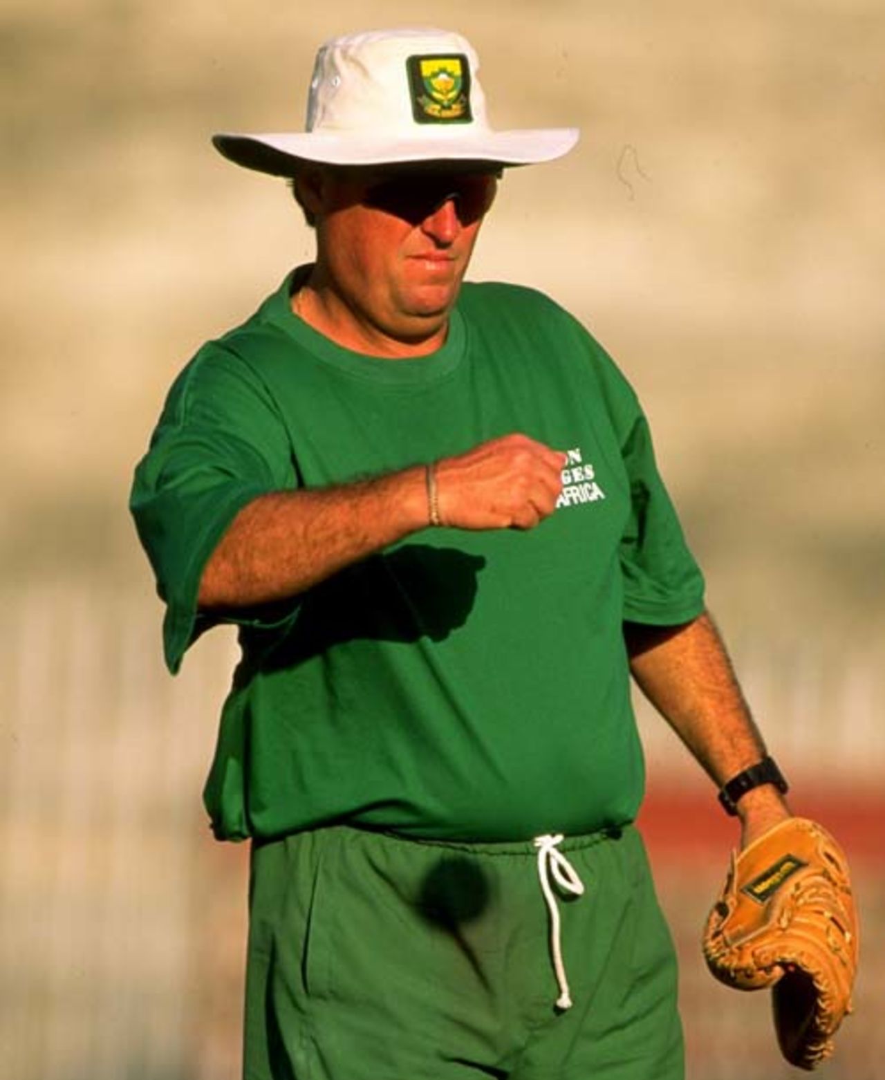 Bob Woolmer during a practise session