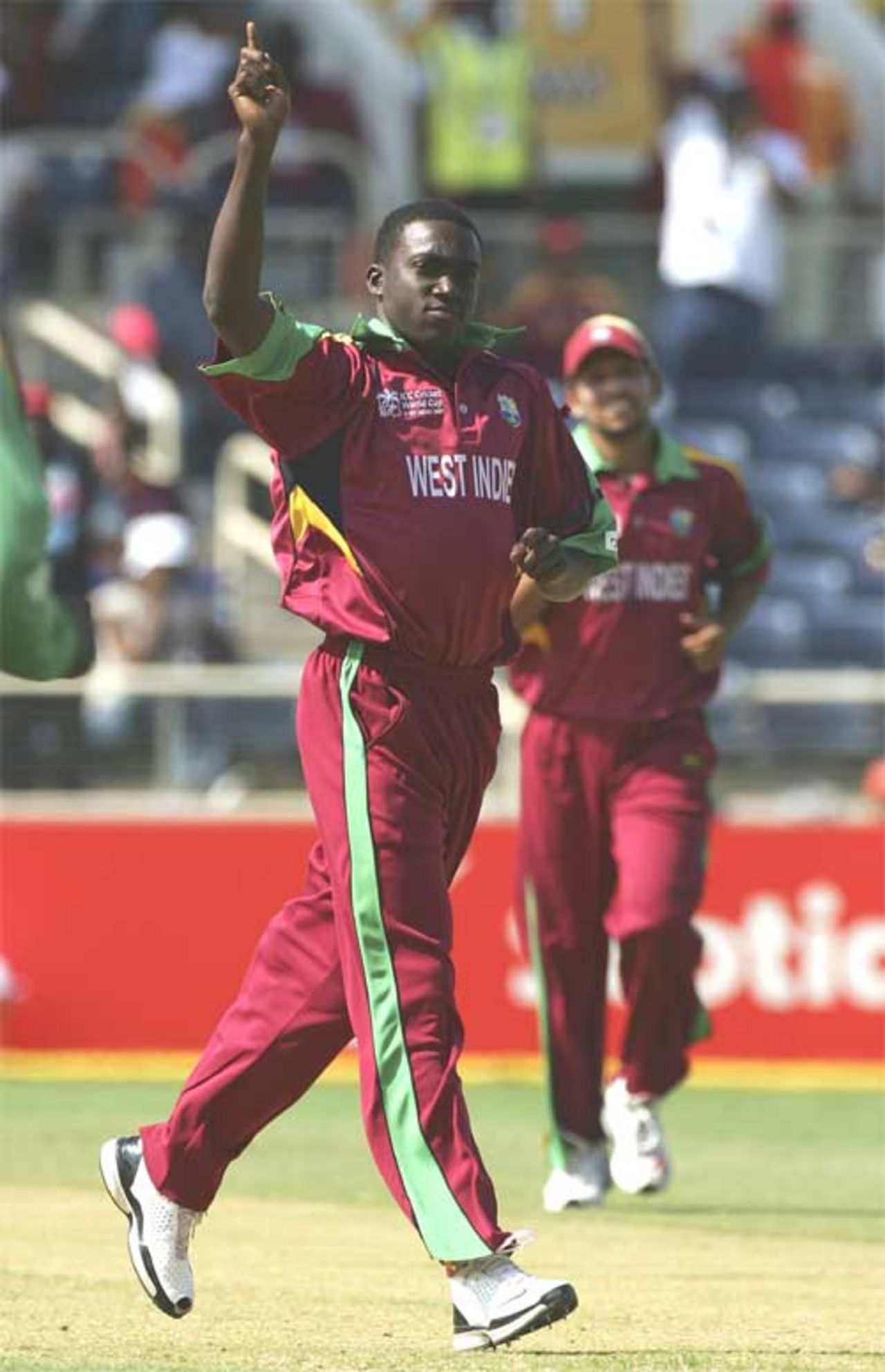 Jerome Taylor celebrates dismissing Friday Kasteni early, West Indies v Zimbabwe, Group D , Jamaica, March 19, 2007