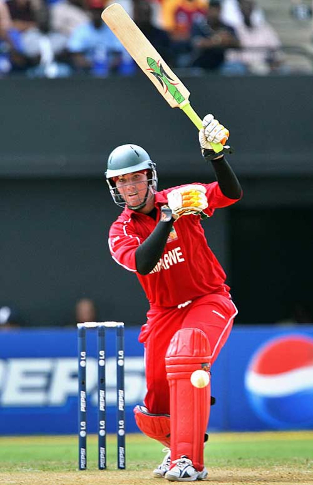 Brendan Taylor plays a one-handed drive, West Indies v Zimbabwe, Group D , Jamaica, March 19, 2007