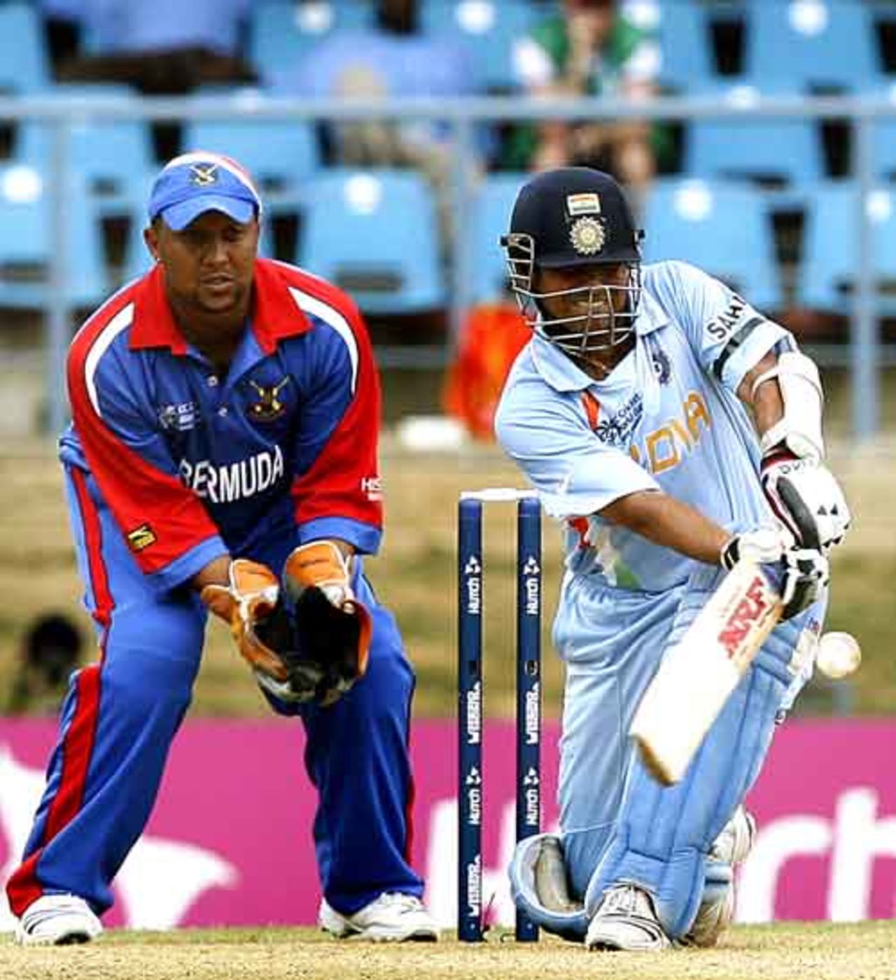Sachin Tendulkar provided the tail-end fireworks with a 29-ball 57, Bermuda v India, Group B, Trinidad, March 19, 2007
