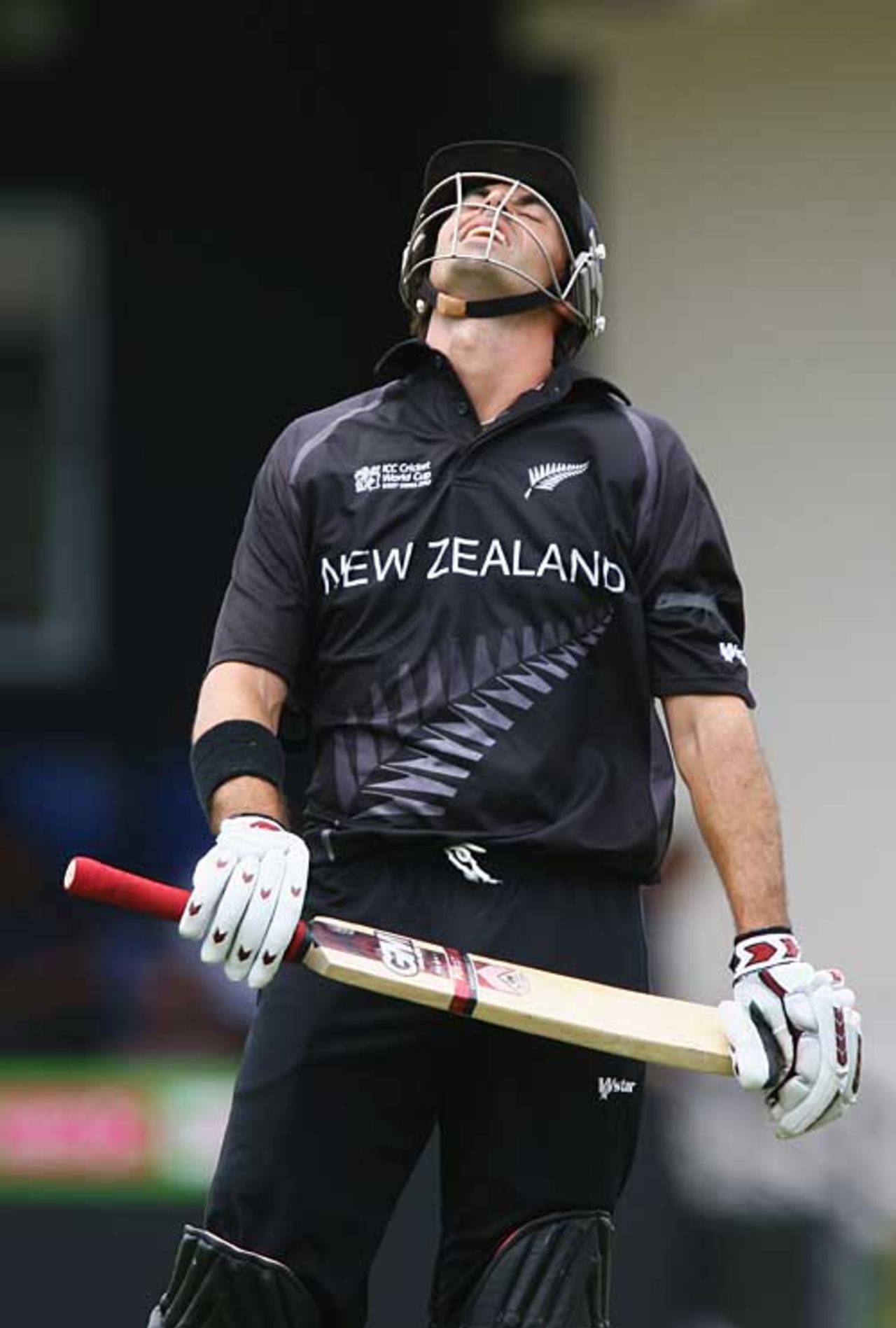 Stephen Fleming can't believe he has just run himself out, Kenya v New Zealand, Group C, St Lucia, March 20, 2007