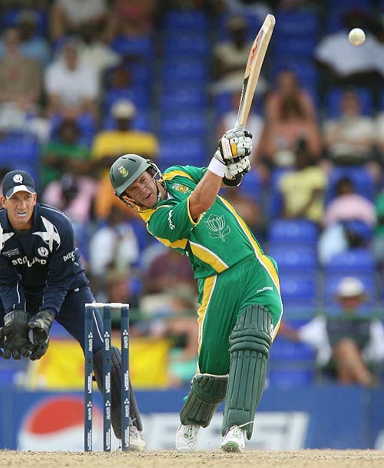 AB de Villiers struck two sixes during his half-century, Scotland v South Africa, Group A, St Kitts, March 20, 2007