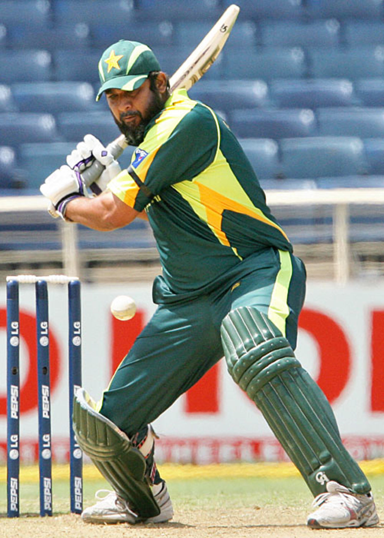 Inzamam-ul-Haq prepares to cut, Pakistan v Zimbabwe, Group D, World Cup, Kingston, March 21, 2007