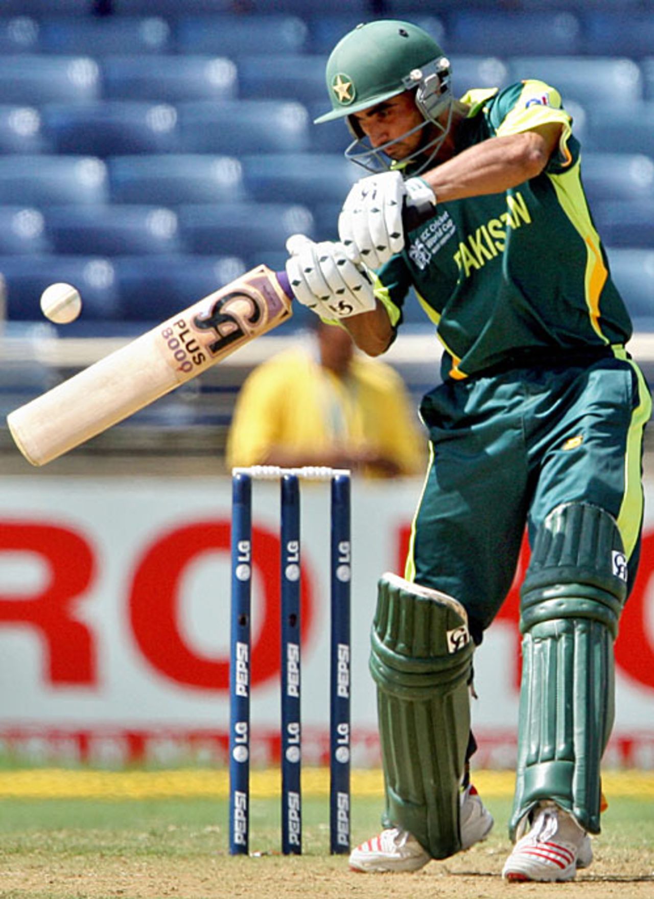 Imran Nazir keeps his eye on the ball during his hundred, Pakistan v Zimbabwe, Group D, World Cup, Kingston, March 21, 2007