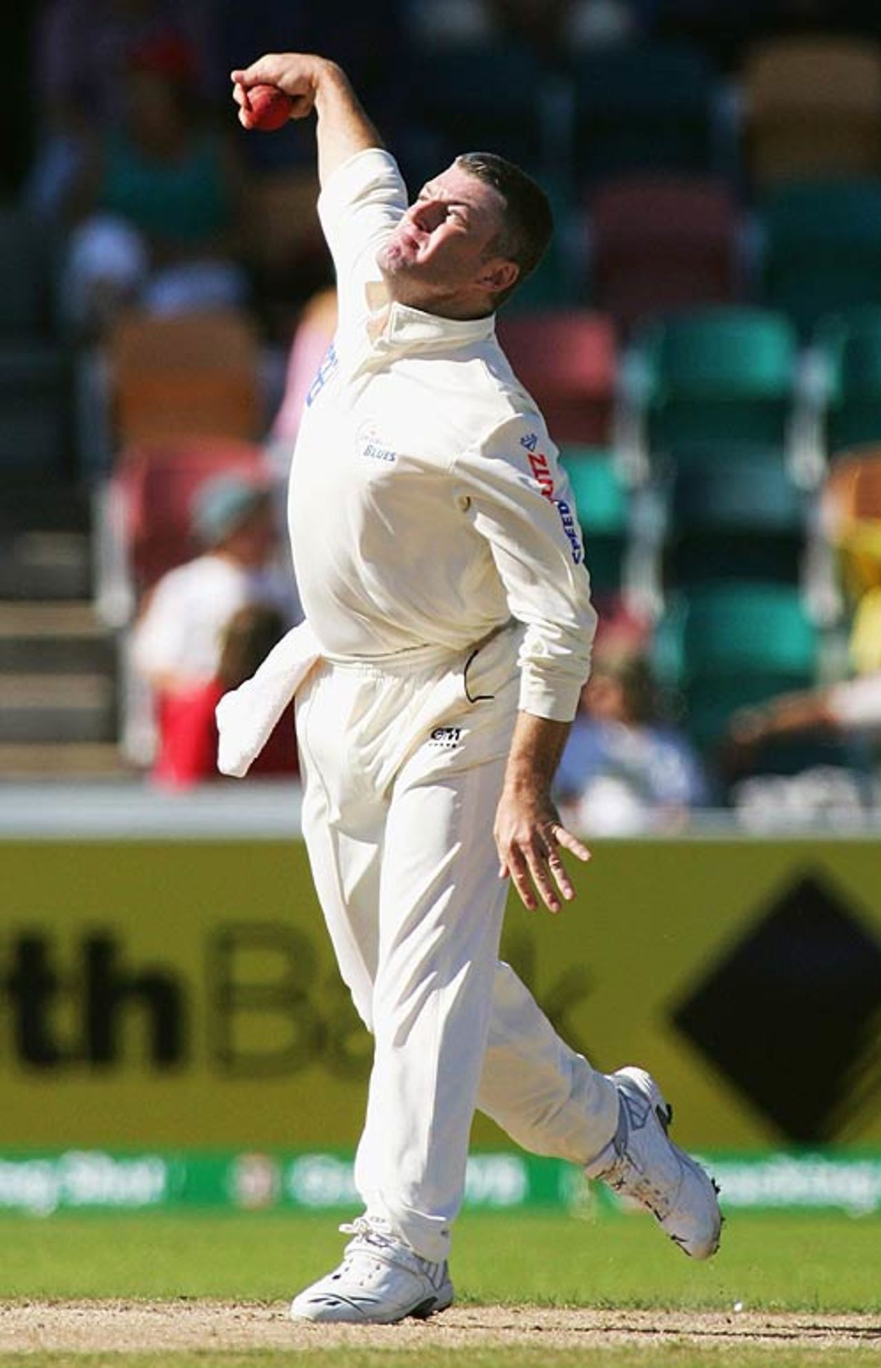 Stuart MacGill bowls on a tough day for the Blues, Tasmania v New South Wales, Pura Cup final, Hobart, March 22, 2007