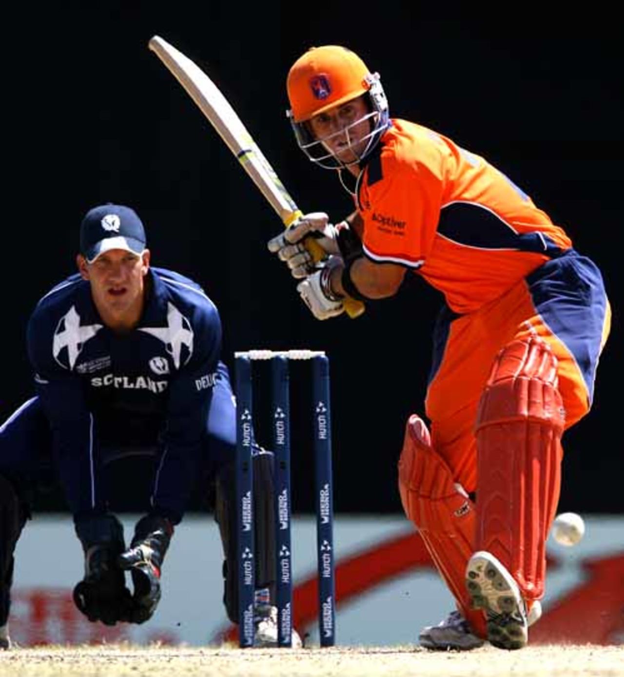 Ryan ten Doeschate launches one over long-on during his controlled 70, Netherlands v Scotland, Group A, St Kitts, March 22, 2007