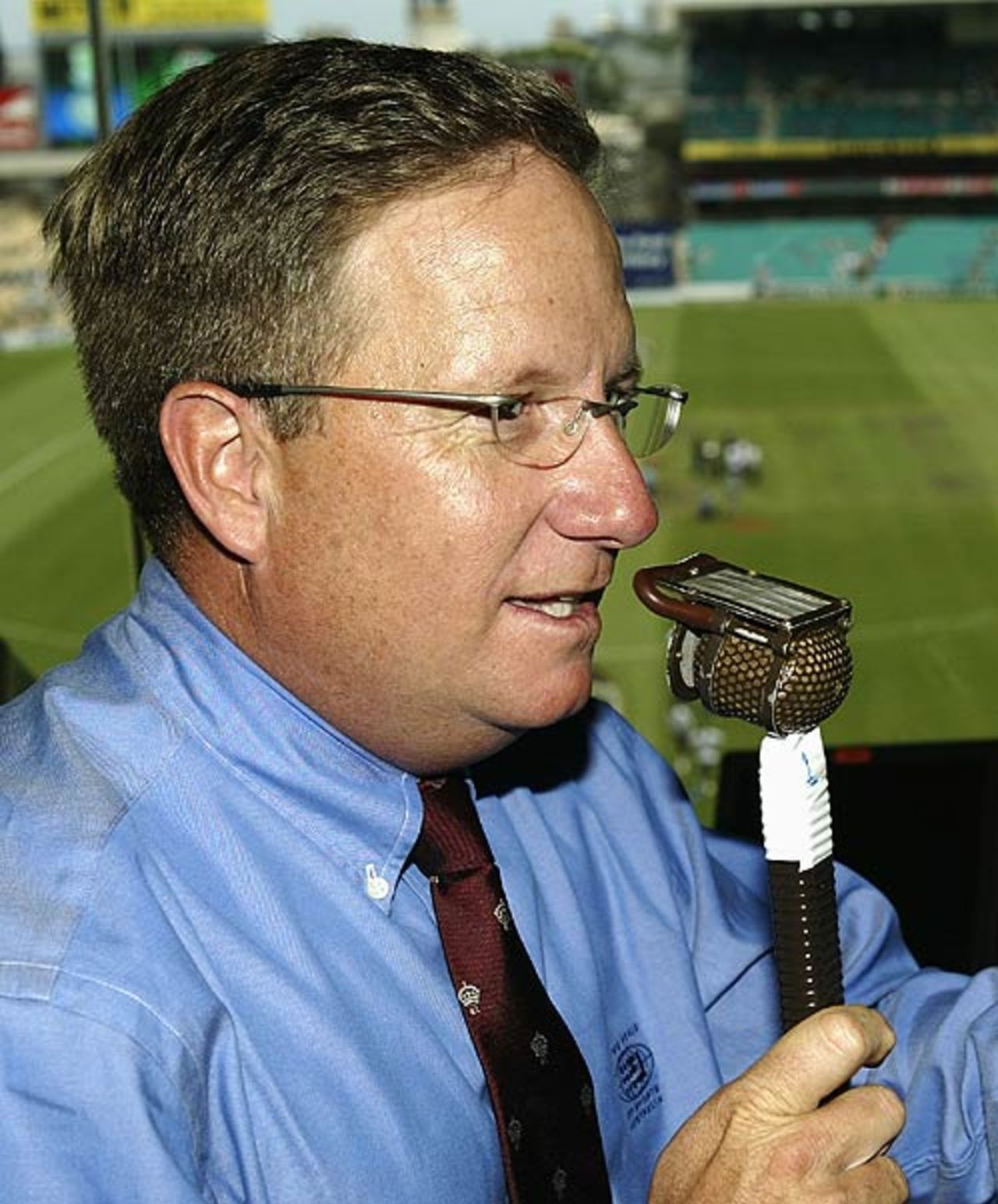 Ian Healy behind the microphone, Sydney, January 22, 2004