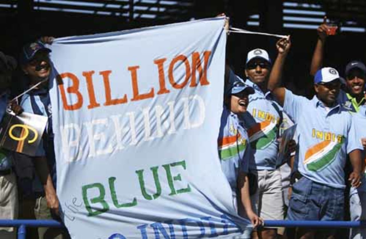 Indian fans lineup to inspire their team, India v Sri Lanka, Group B, Trinidad, March 23, 2007 