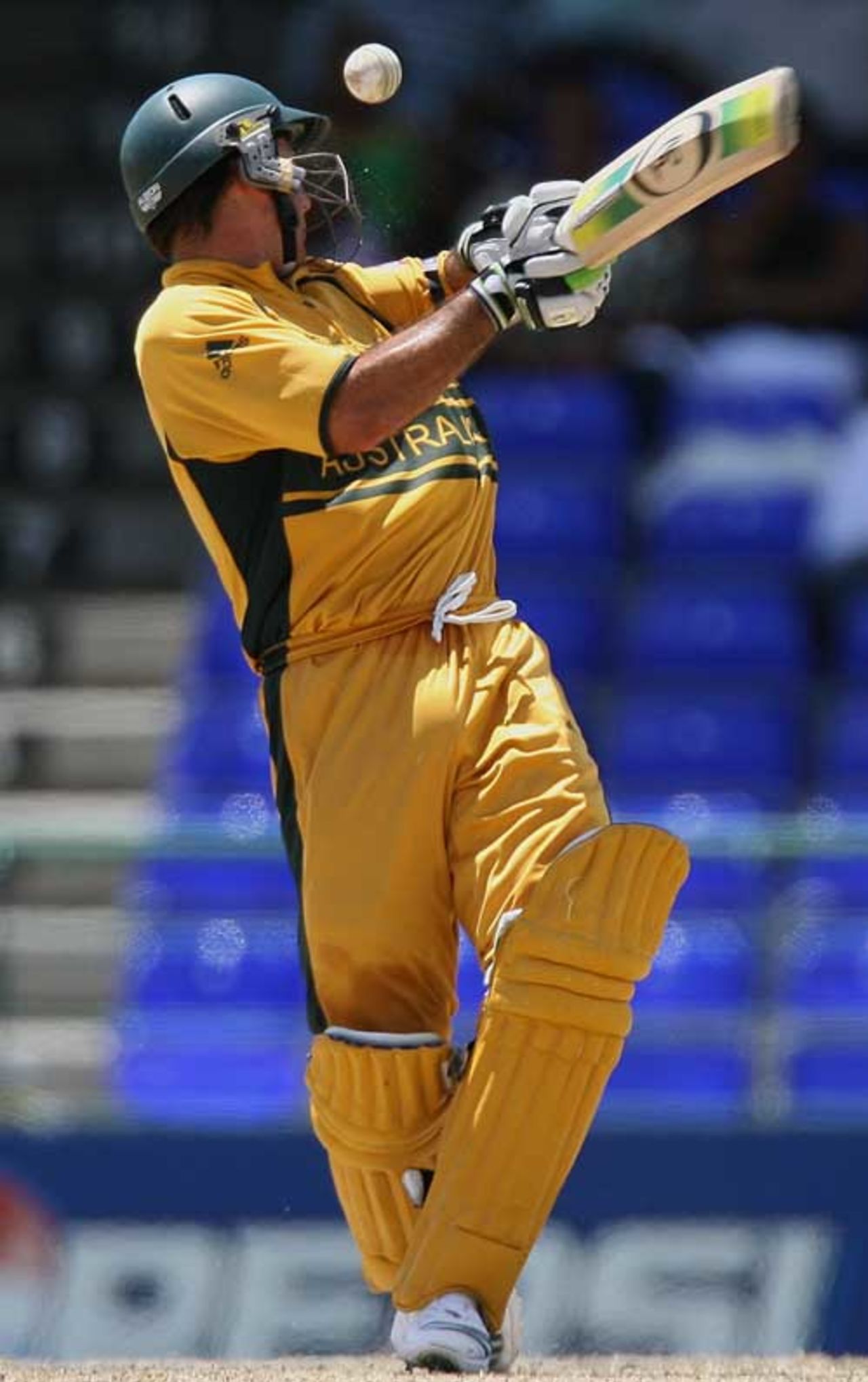 Ricky Ponting was struck was on the helmet by Shaun Pollock ...