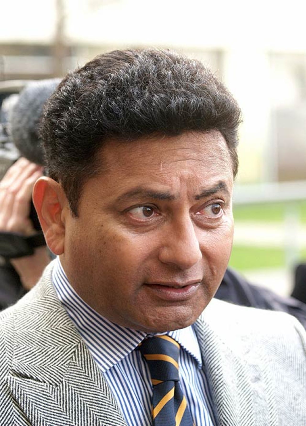 Pervez Mir, Pakistan's media manager, speaks to reporters in London, March 26, 2007