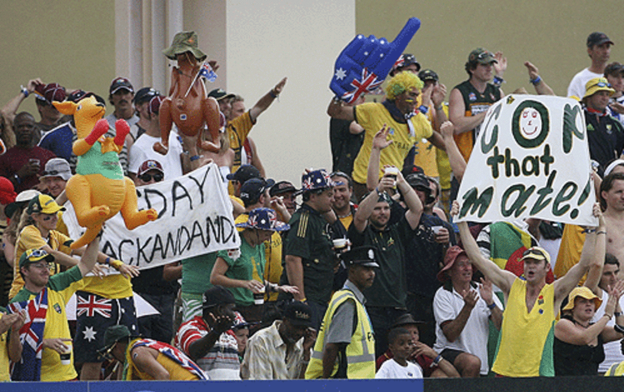 Australian fans enjoy Matthew Hayden's power hitting, West Indies v Australia, Super Eights, Antigua, March 27, 2007