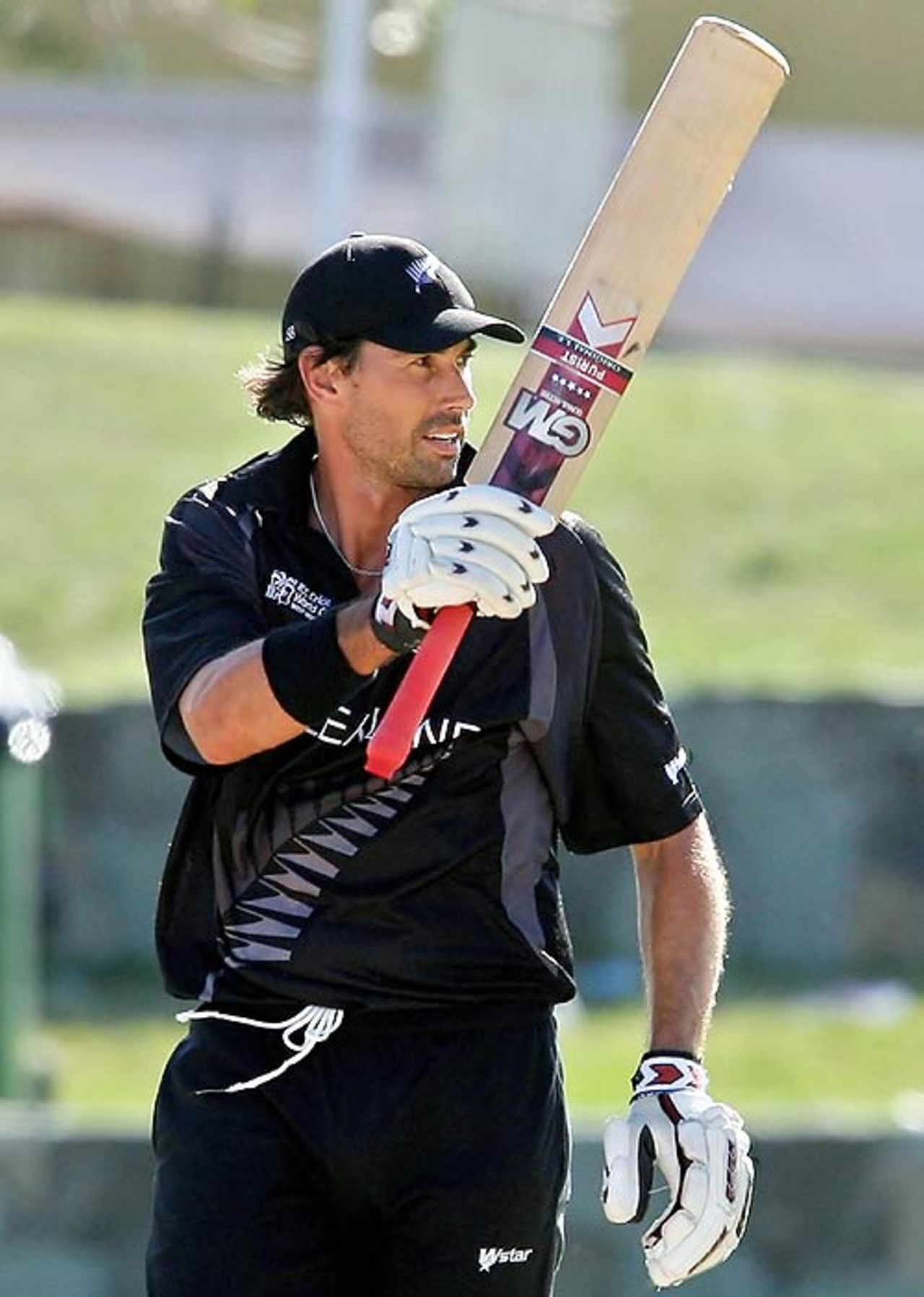 Stephen Fleming celebrates his second century in World Cups, Bangladesh v New Zealand, Super Eights, Antigua, April 2, 2007