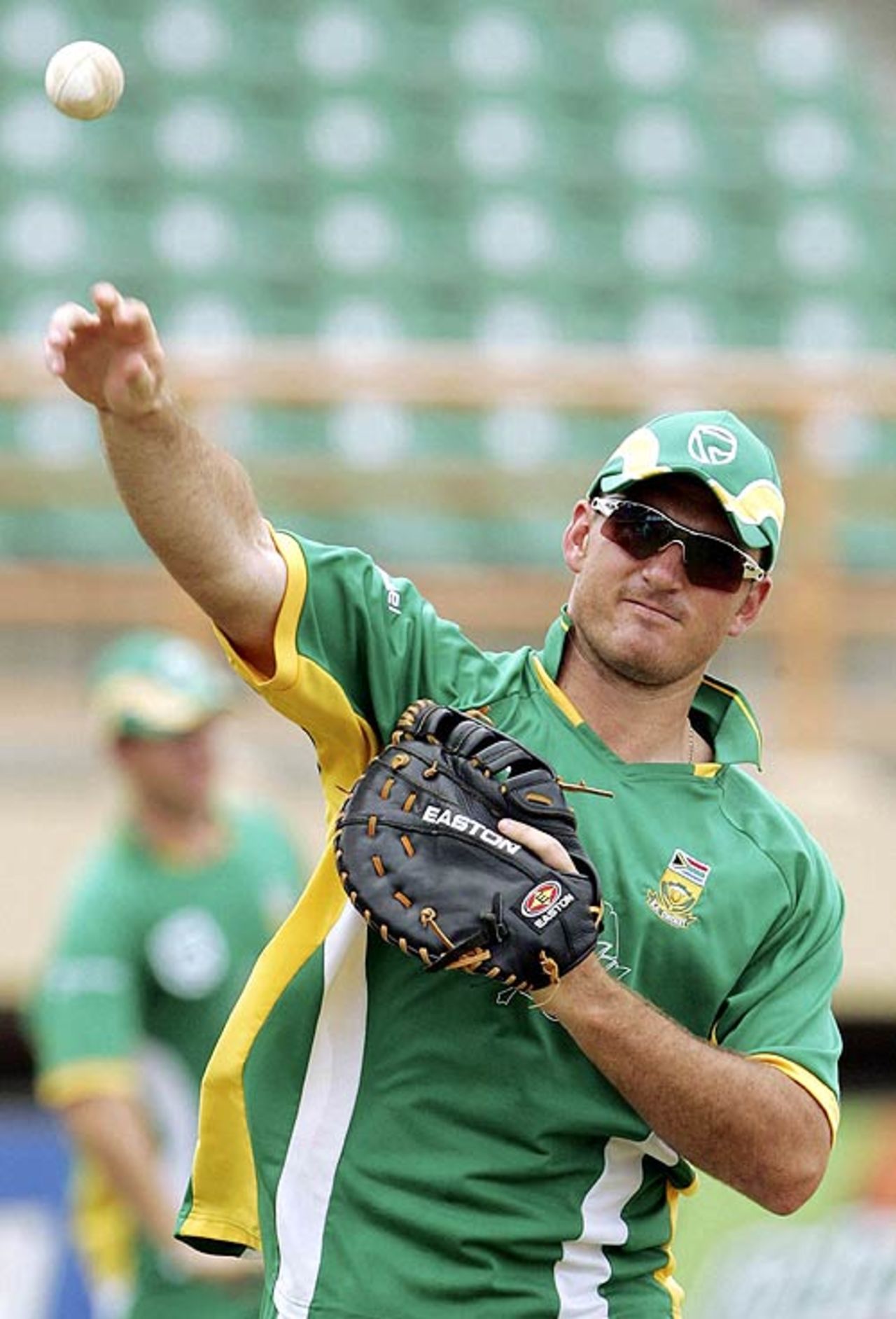 Graeme Smith takes in some fielding practice, Guyana, April 2, 2007