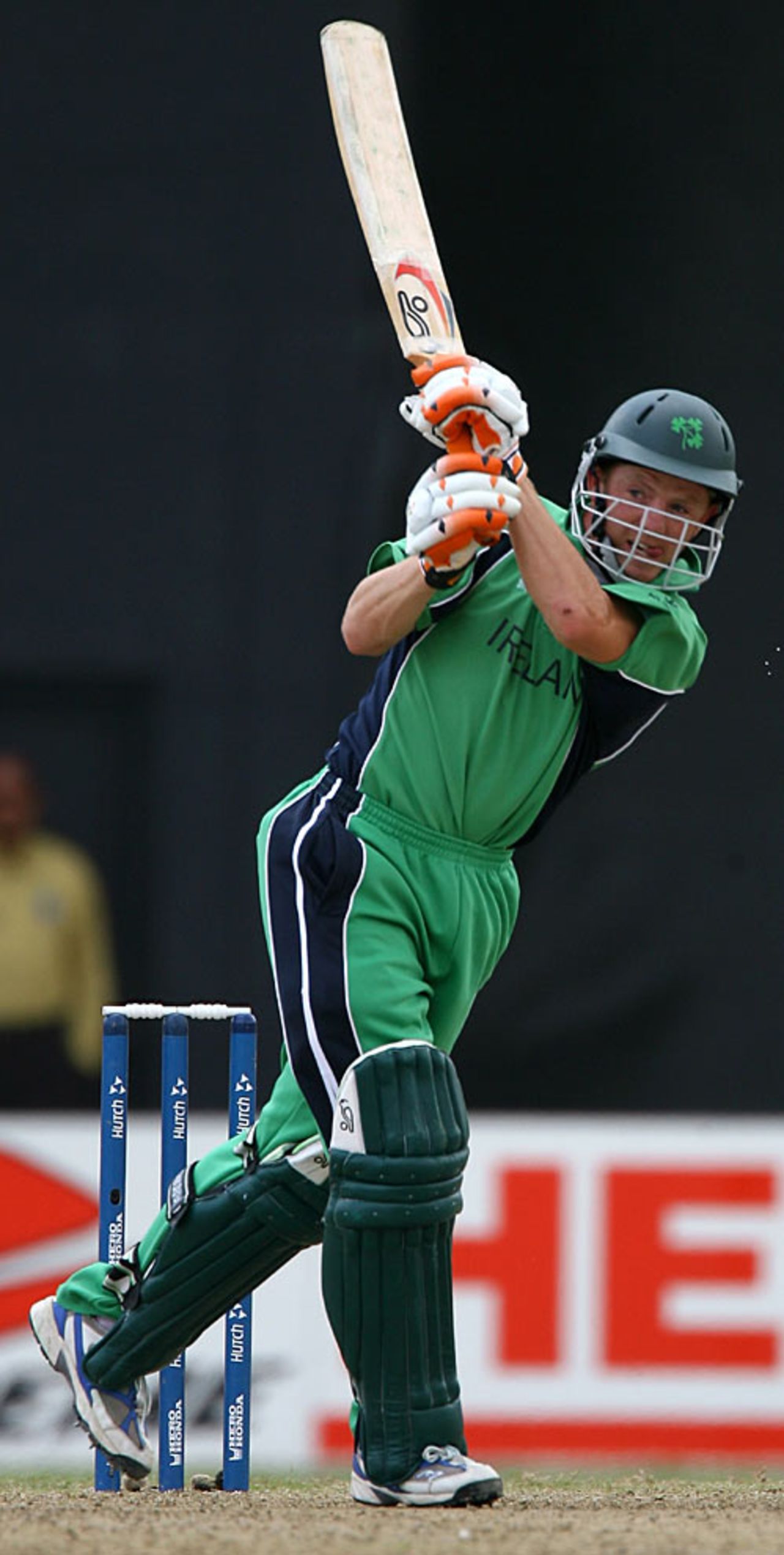 Niall O'Brien flicks over midwicket, Ireland v South Africa, Guyana, April 3, 2007