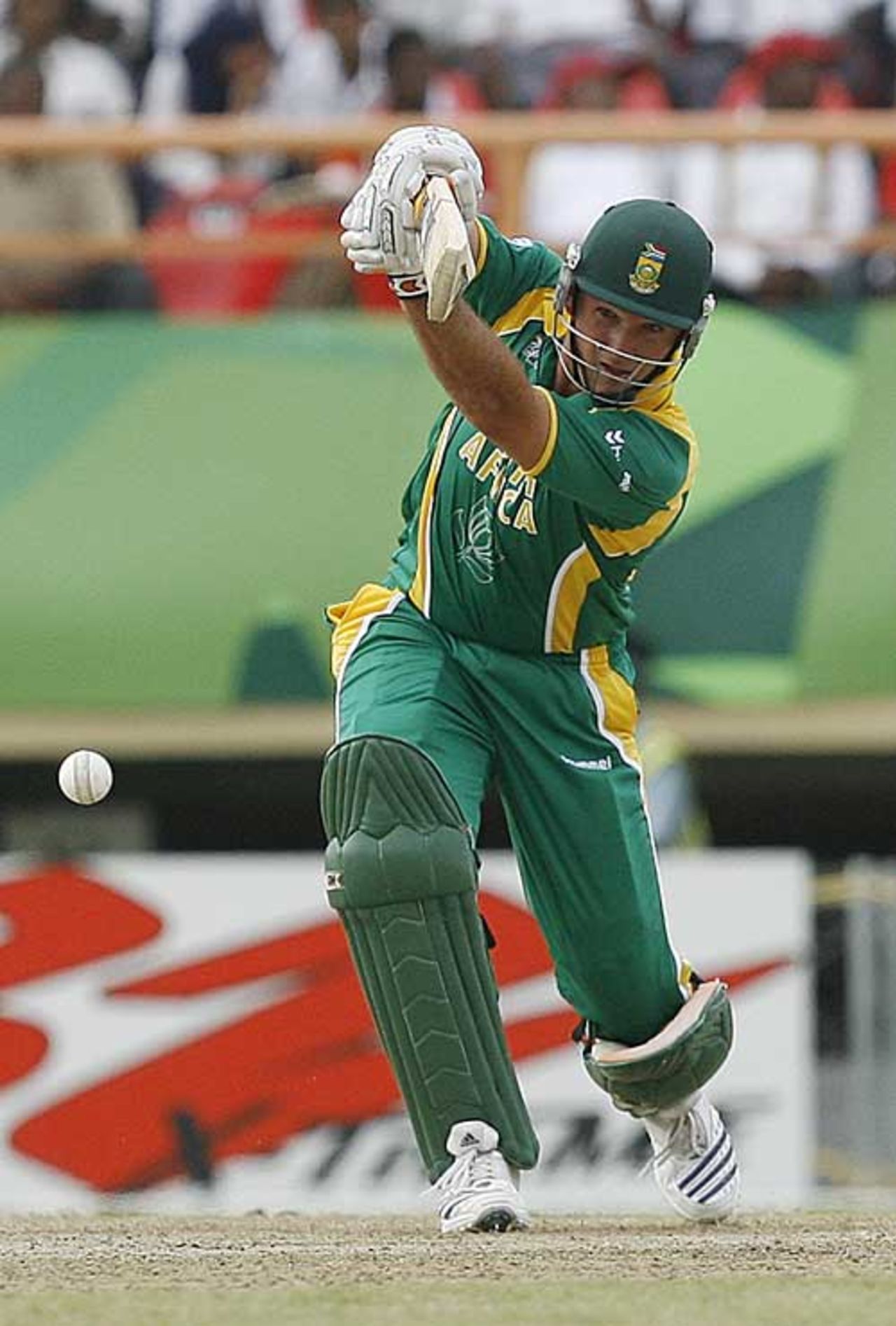 Graeme Smith drives as he sets the pace in South Africa's chase, Ireland v South Africa, Guyana, April 3, 2007