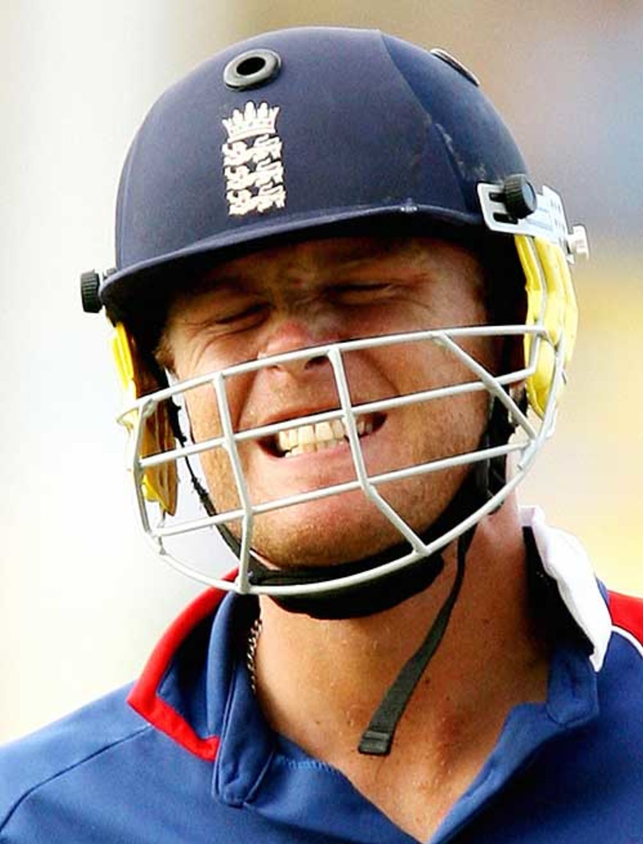 Andrew Flintoff feels the pain after falling for 2, England v Sri Lanka, Super Eights, Antigua, April 4, 2007