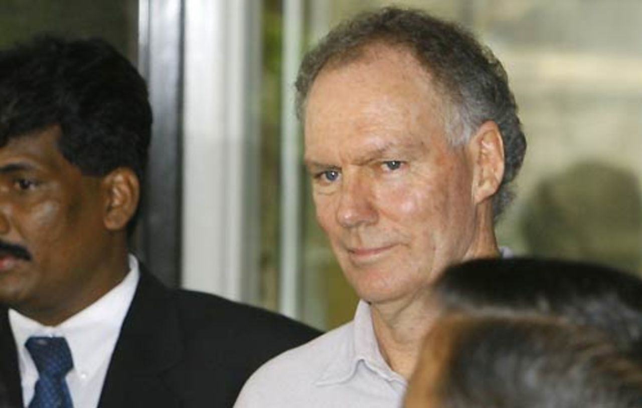 Greg Chappell leaves the board meeting at the Wankhede Stadium, Mumbai, April 6, 2007