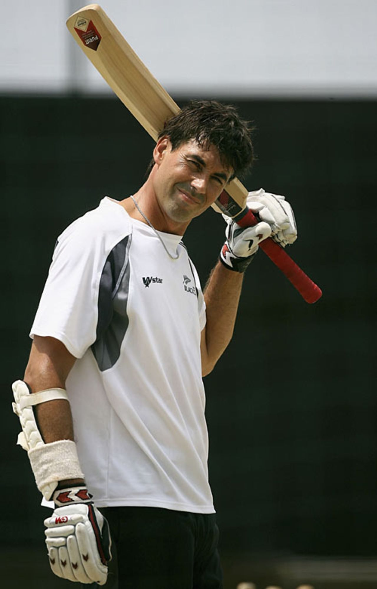 Stephen Fleming ponders his options after a net session, 2007 World Cup, Guyana, April 8, 2007