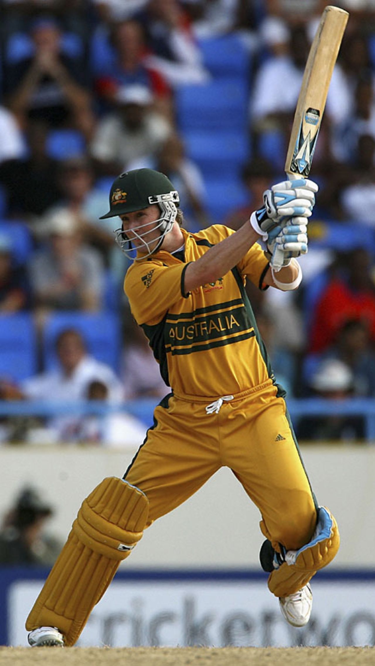 Michael Clarke steps back and cuts hard, Australia v England, Super Eights, Antigua, April 8, 2007