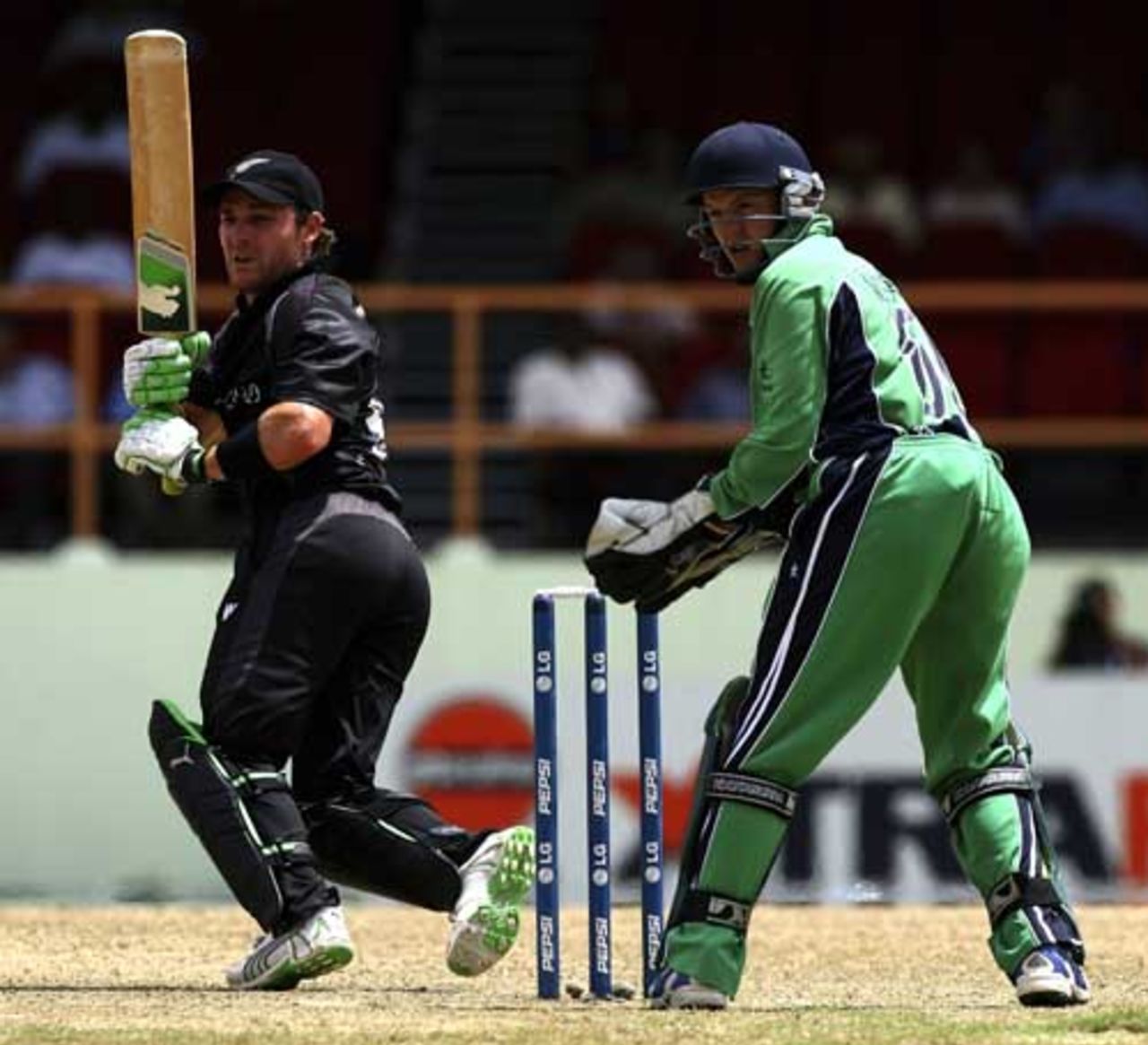 Brendon McCullum nudges one to fine leg boundary, Ireland v New Zealand, Super Eights, Guyana, April 9, 2007
