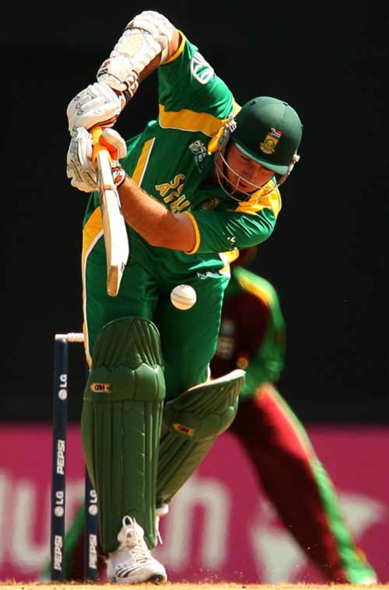 Graeme Smith nudges the ball to leg side, South Africa v West Indies, Super Eights, Grenada, April 10, 2007