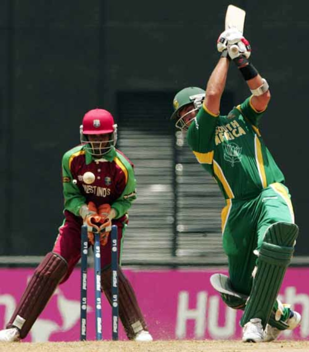Jacques Kallis is bowled by Chris Gayle, South Africa v West Indies, Super Eights, Grenada, April 10, 2007
