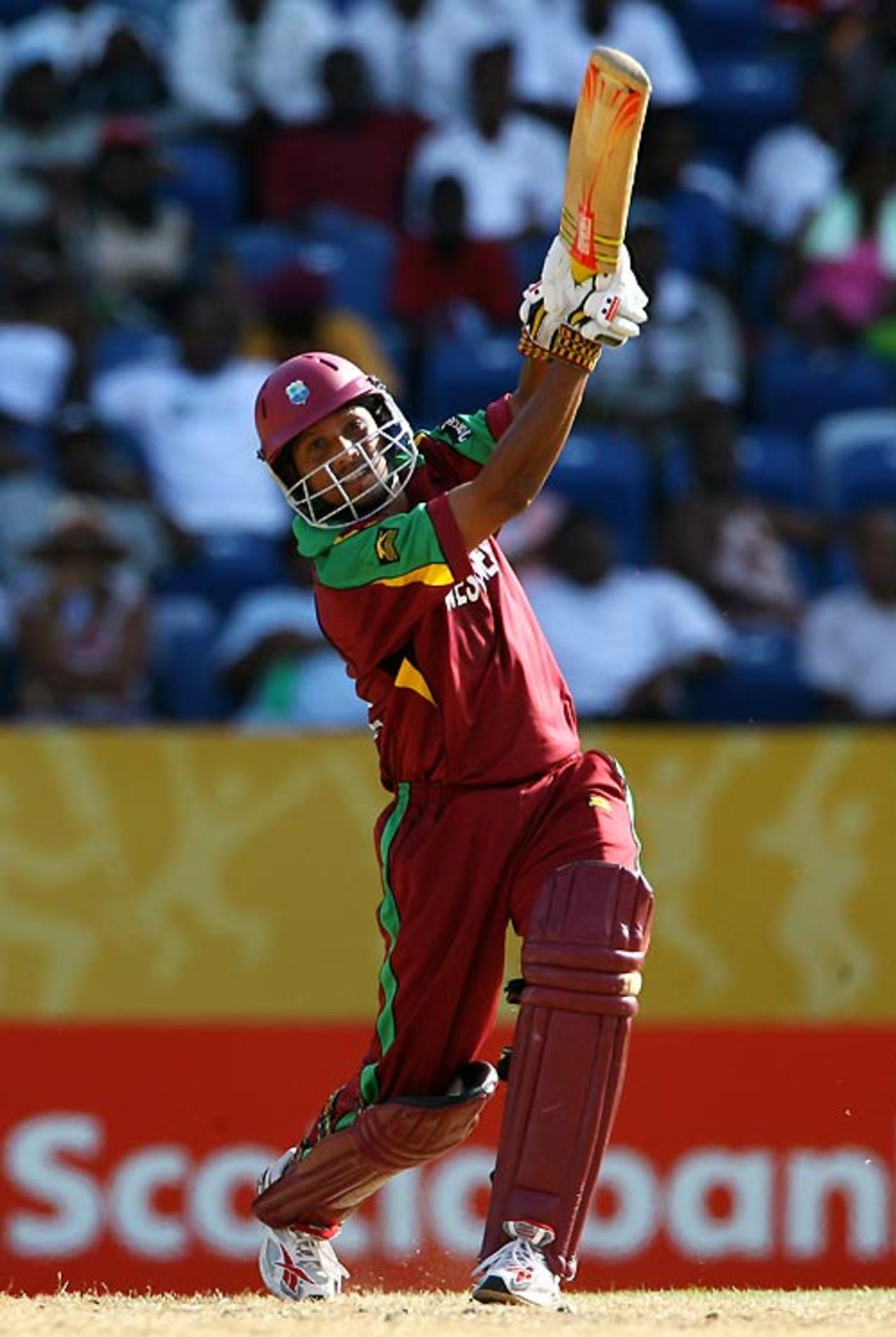 Ramnaresh Sarwan lofts en route to his 92, South Africa v West Indies, Super Eights, Grenada, April 10, 2007