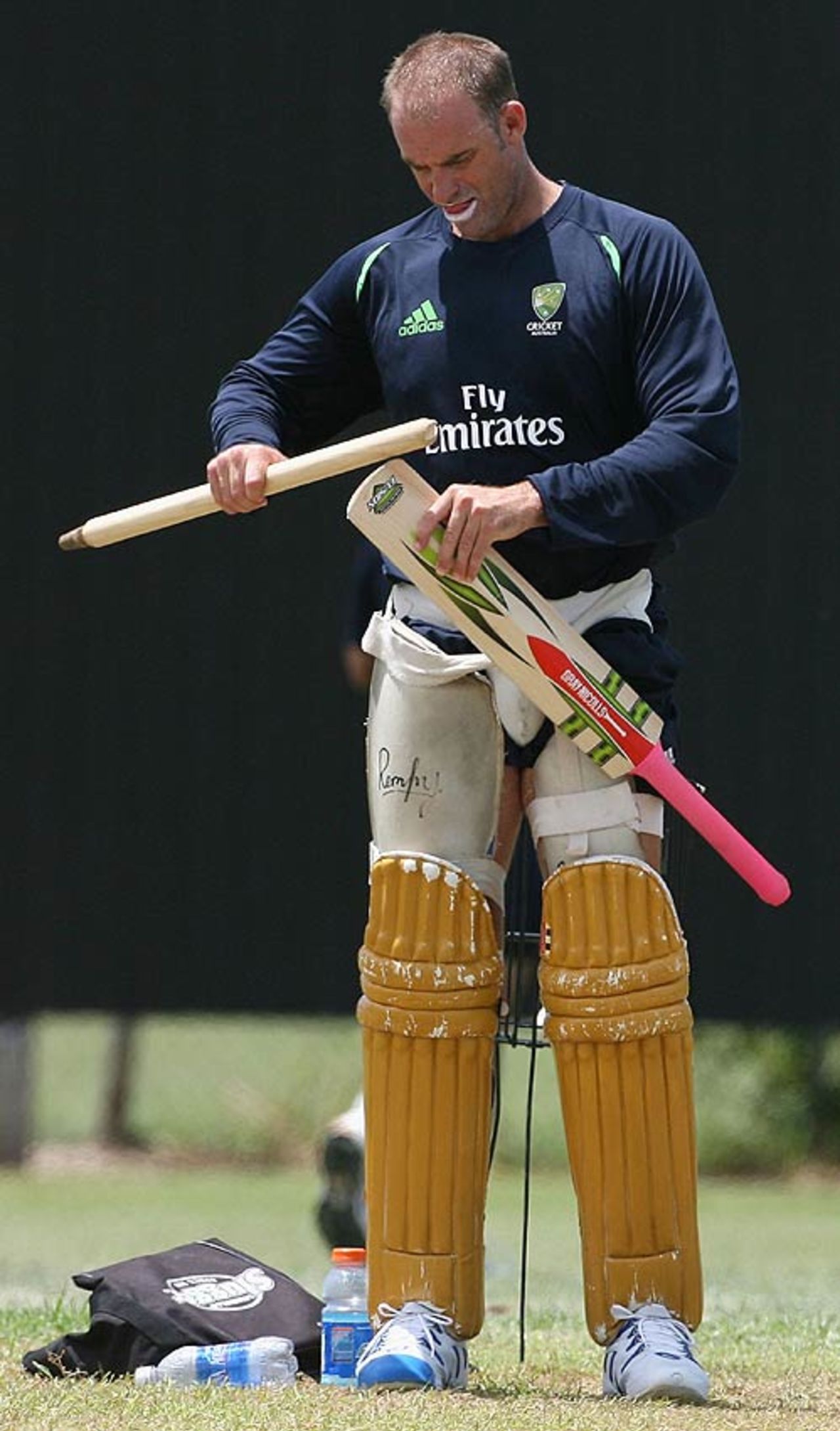 Matthew Hayden prepares to bat, Bridgetown, Barbados, April 11, 2007