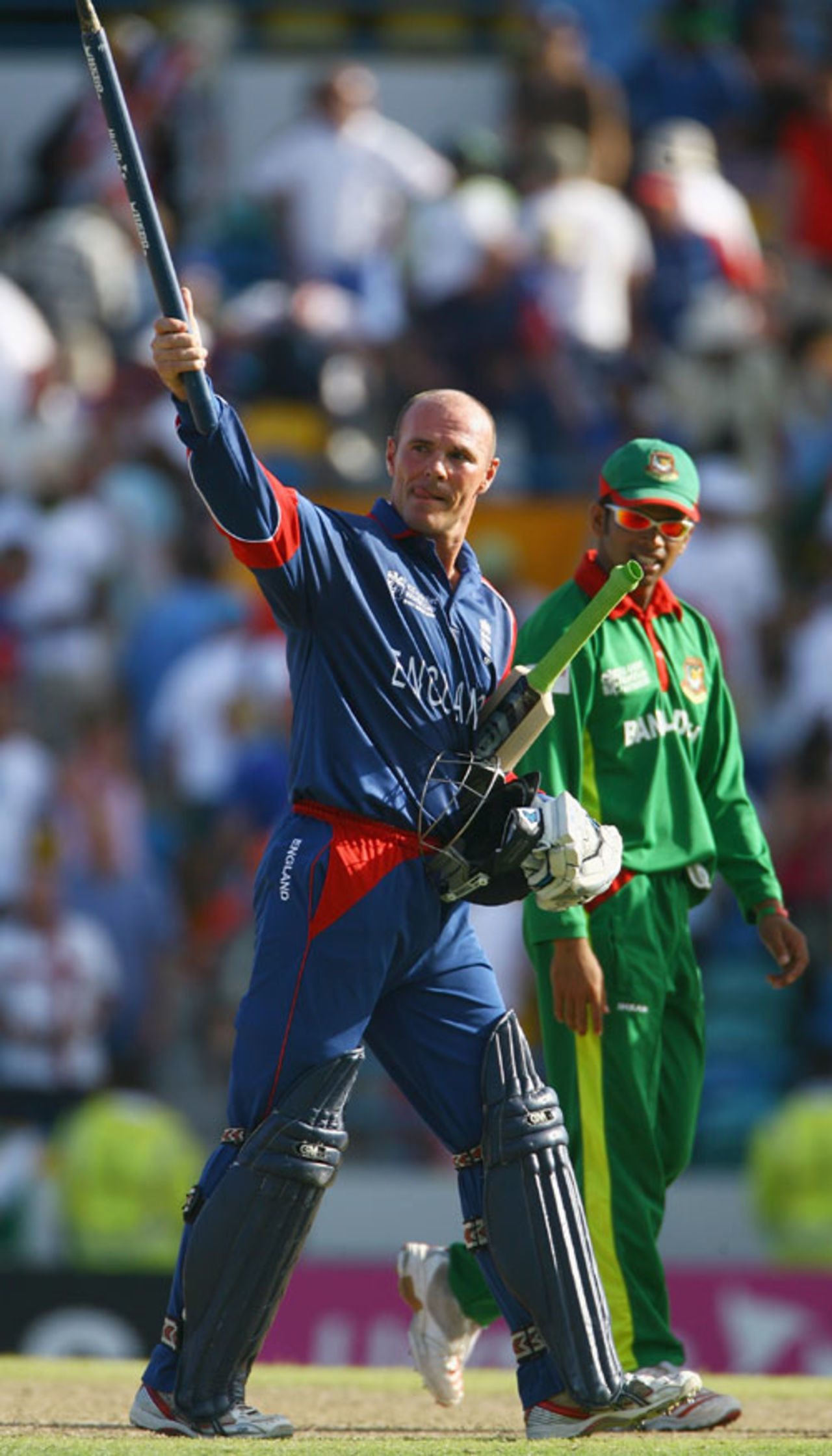 Paul Nixon celebrates England's victory, Bangladesh v England, Super Eights, Barbados, April 11, 2007