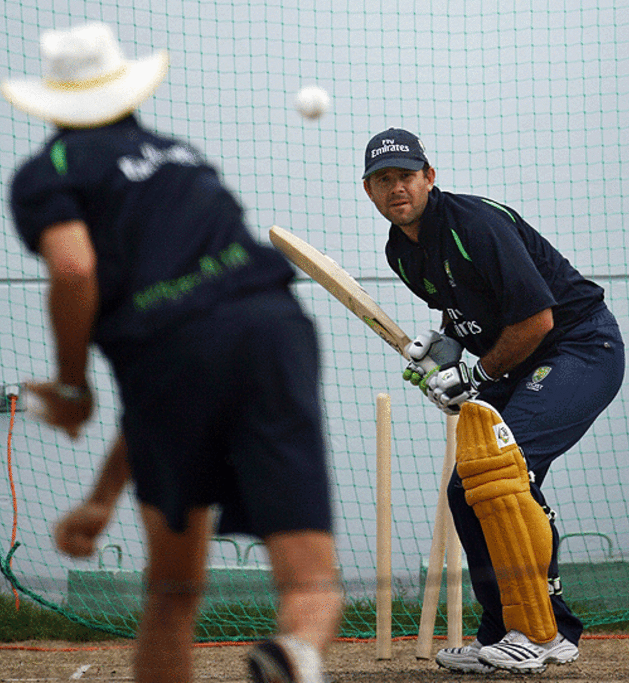 Ricky Ponting gets some batting practice, Kensington Oval, Barbados, April 12, 2007