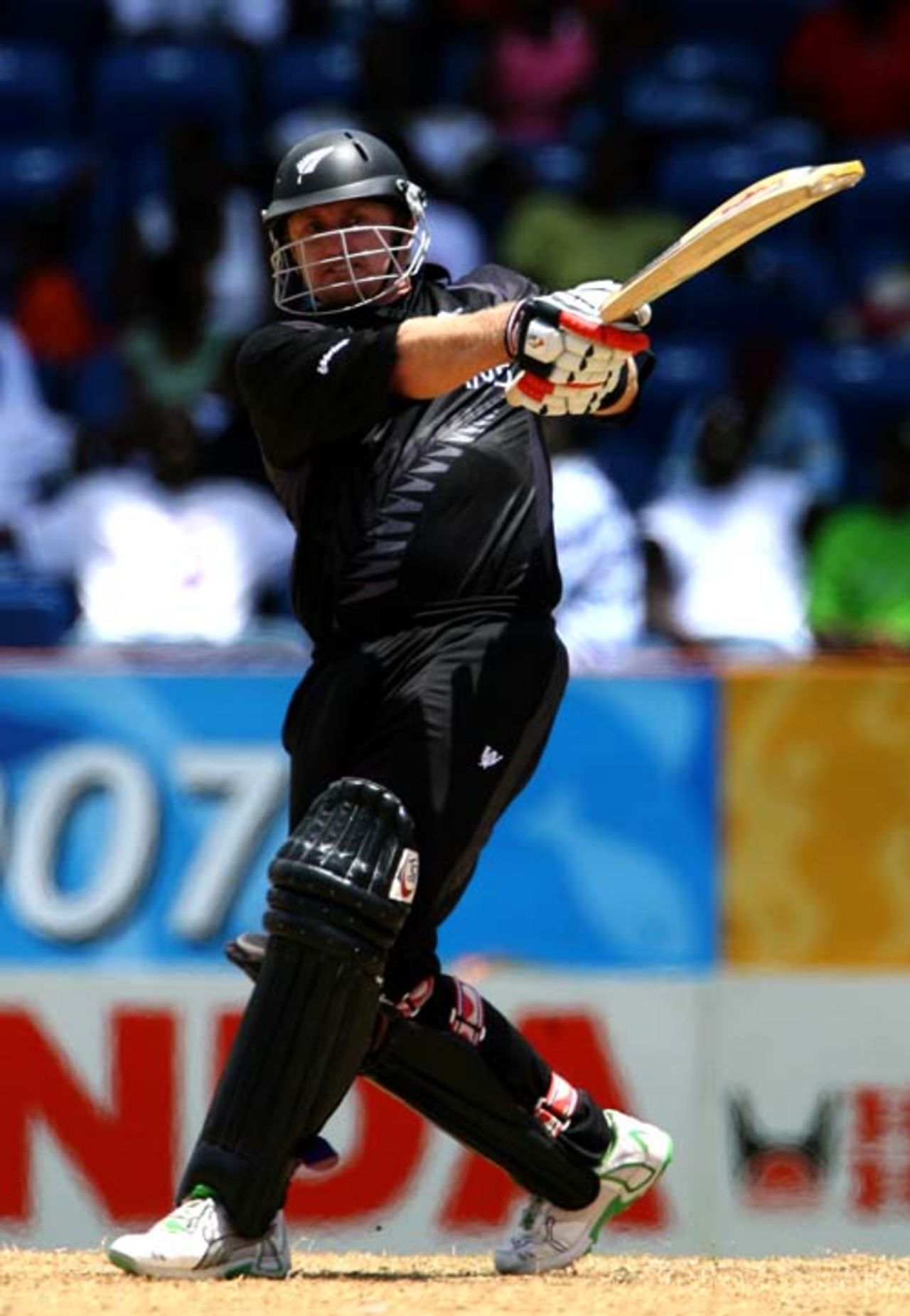 Scott Styris pulls effectively during his century knock, New Zealand v Sri Lanka, Super Eights, Grenada, April 12, 2007