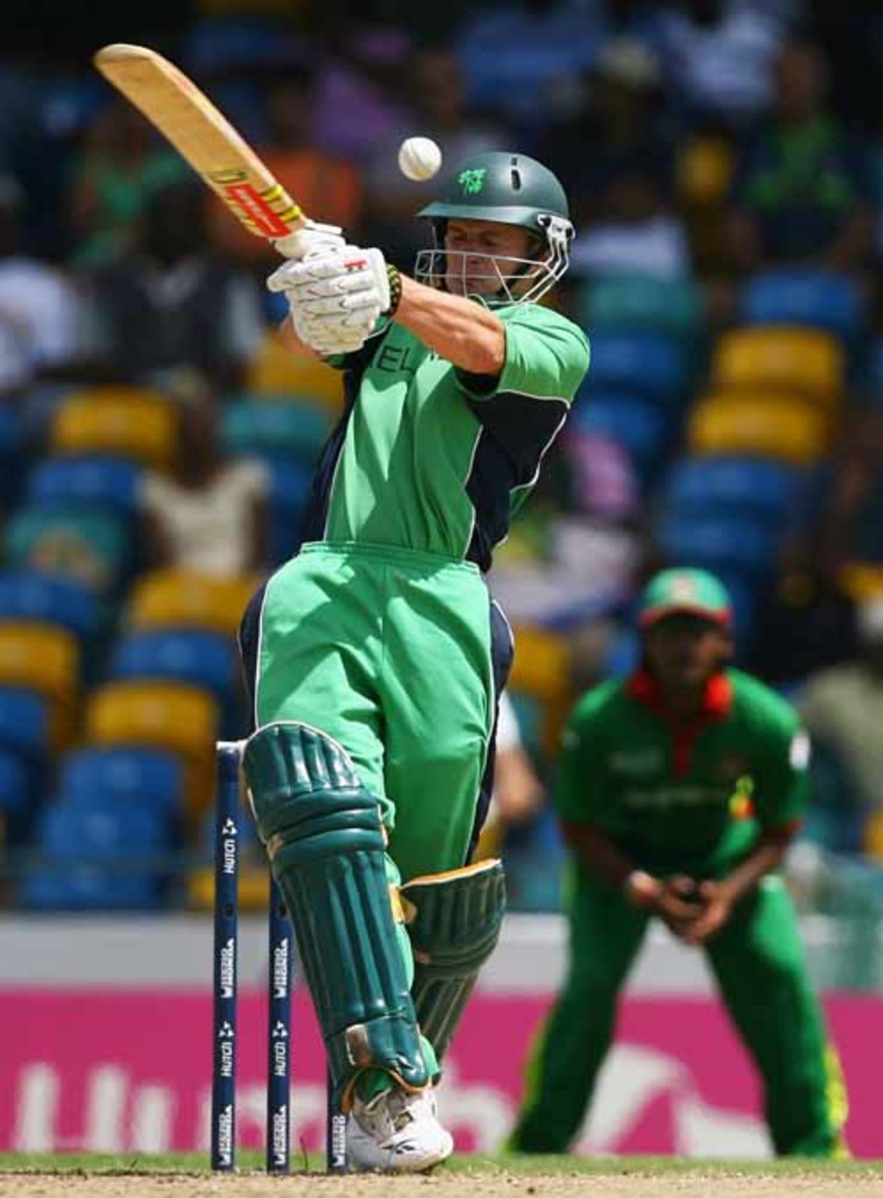 William Porterfield pulls but doesn't quite get the timing right, Bangladesh v Ireland, Super Eights, Barbados, April 15, 2007