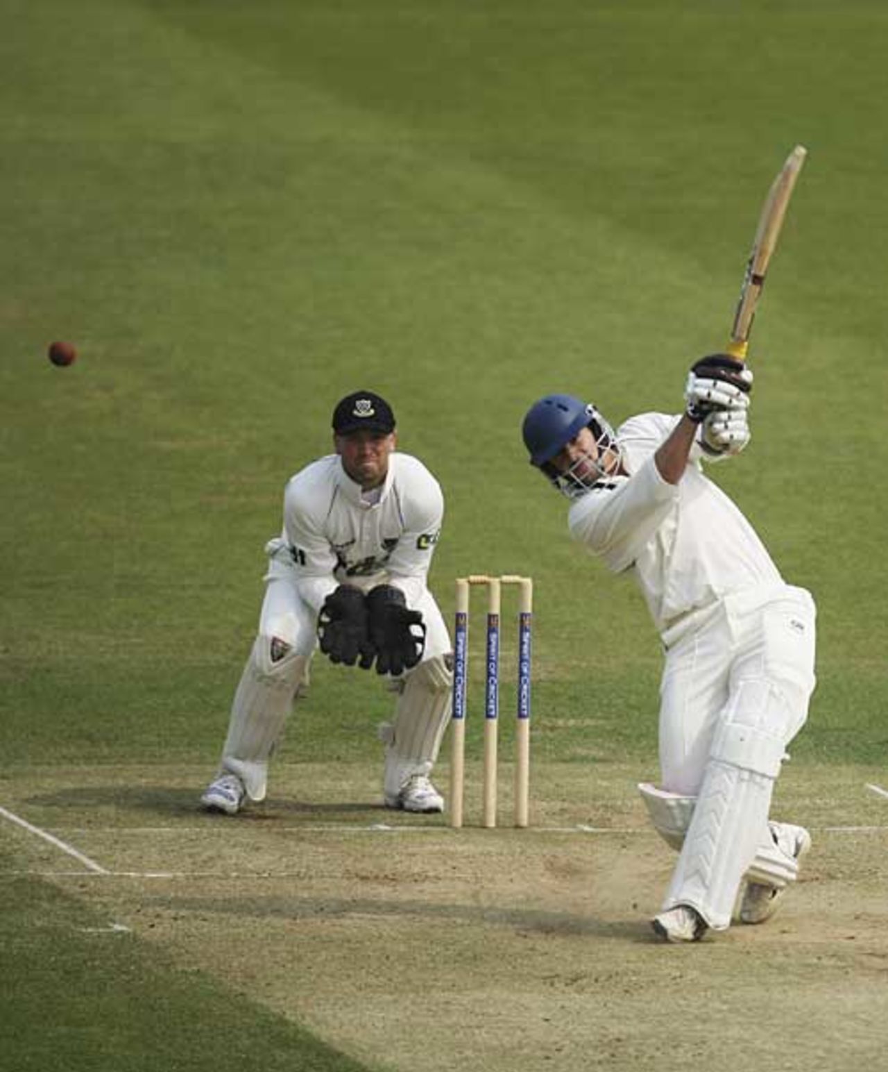 Alex Gidman launches down the ground, MCC v Sussex, Lord's, April 16, 2007