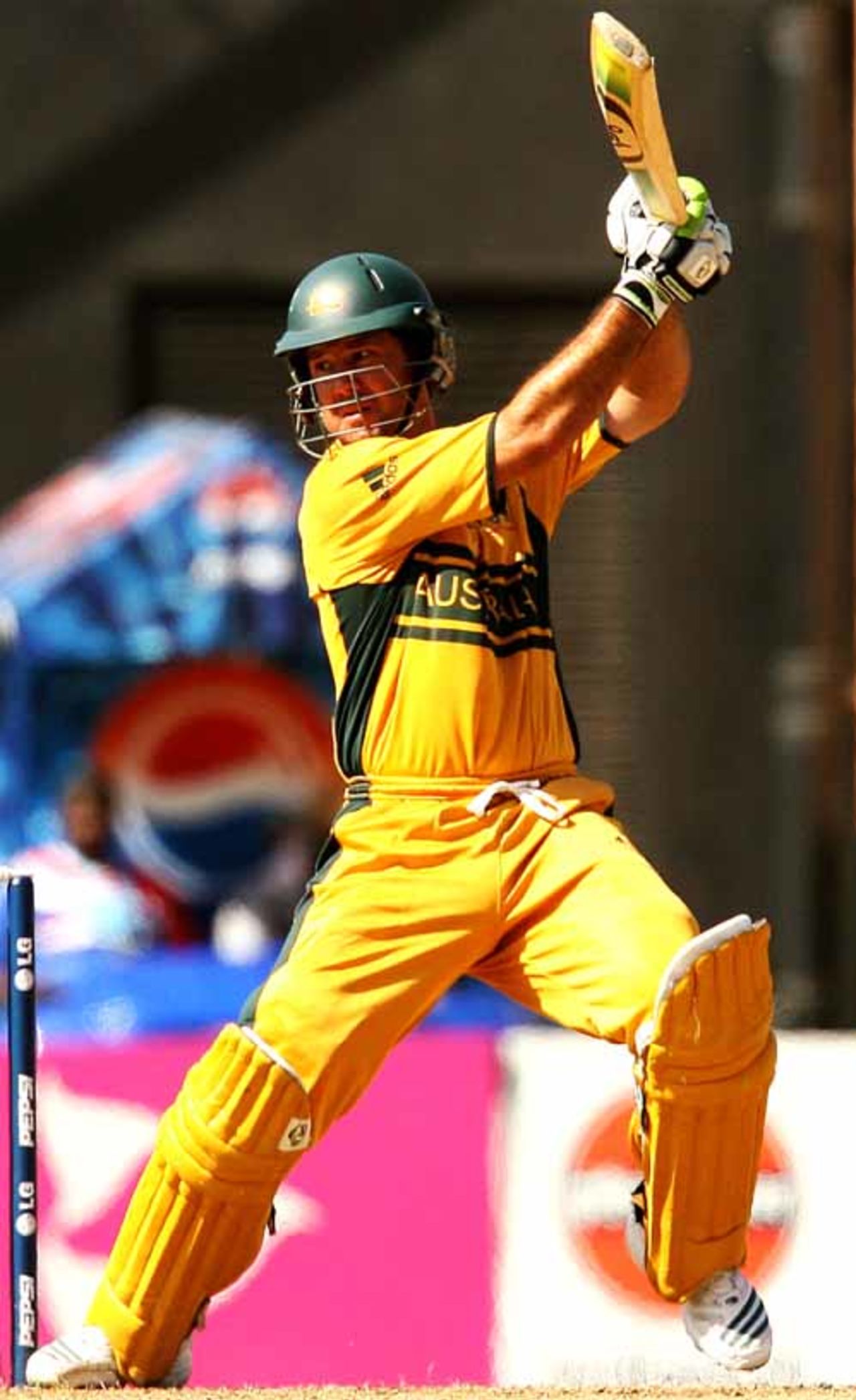 Ricky Ponting cuts during yet another power-packed knock, Australia v Sri Lanka, Super Eights, Grenada, April 16, 2007