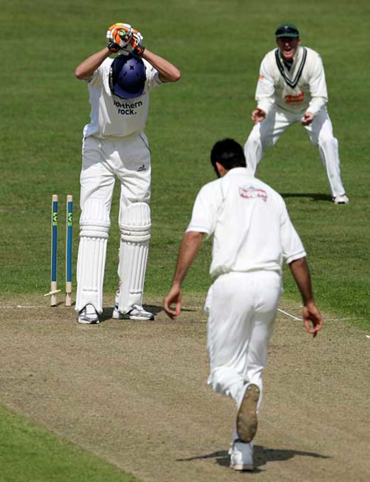 Ben Harmison is bowled by Nadeem Malik, Worcestershire v Durham, County Championship, Division One, New Road, April 18, 2007