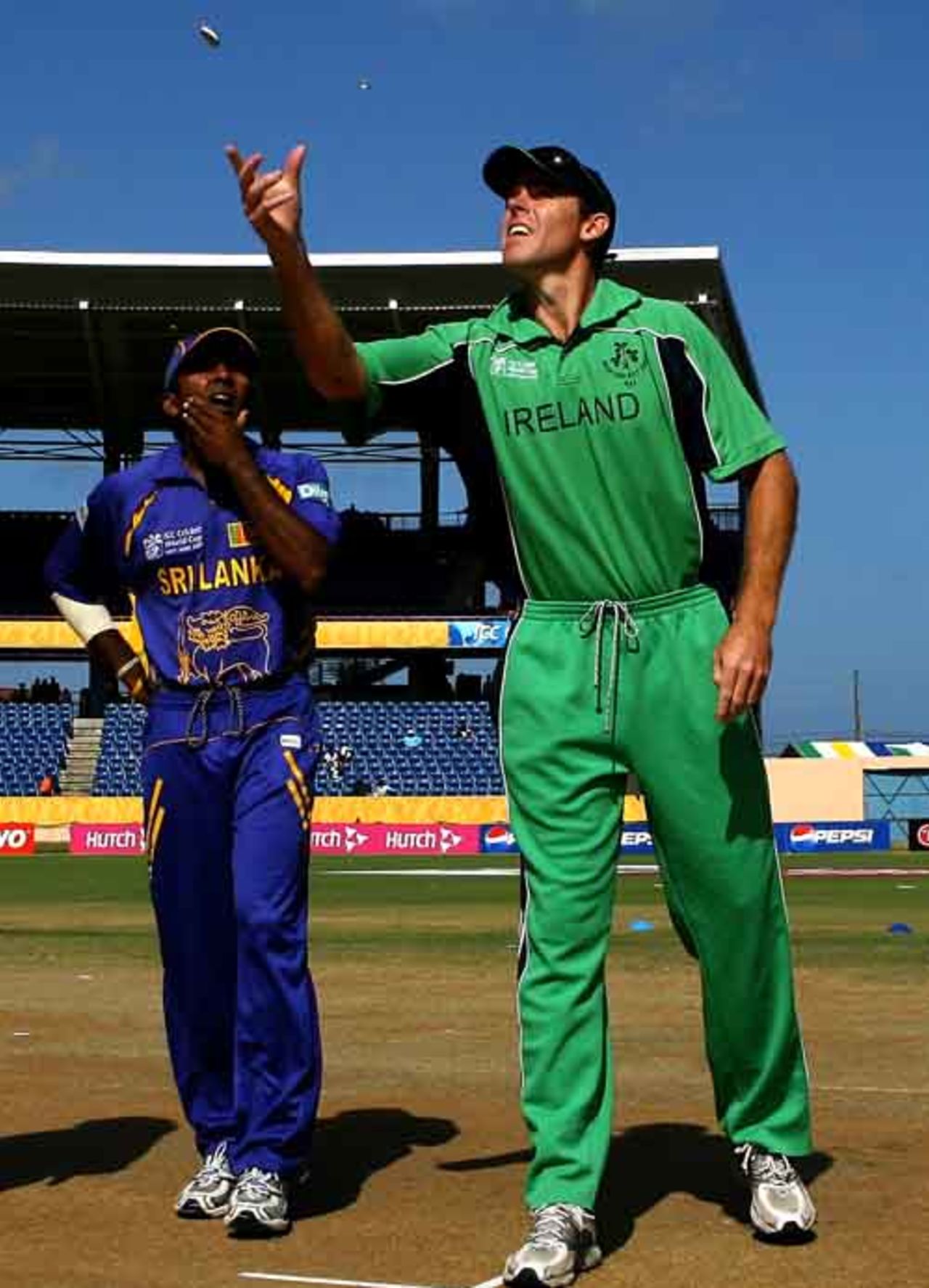 Mahela Jayawardene and Trent Johnston at the toss, Ireland v Sri Lanka, Super Eights, National Stadium, Grenada, April 18, 2007