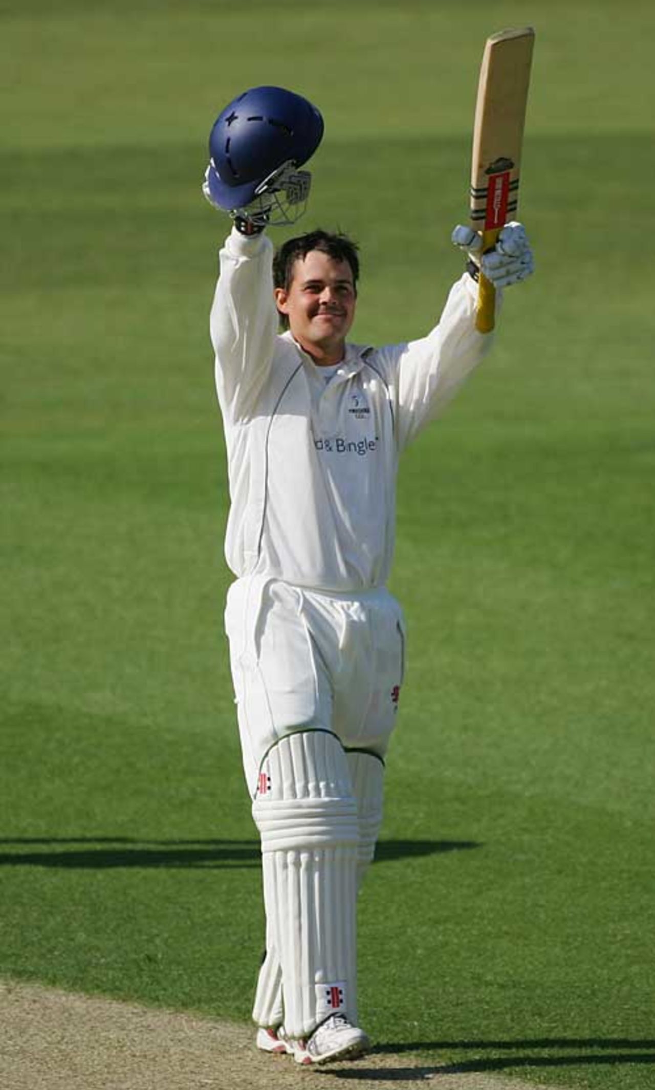Jacques Rudolph salutes his new team-mates after reaching three figures, Surrey v Yorkshire, County Championship, Division One, The Oval, April 18, 2007