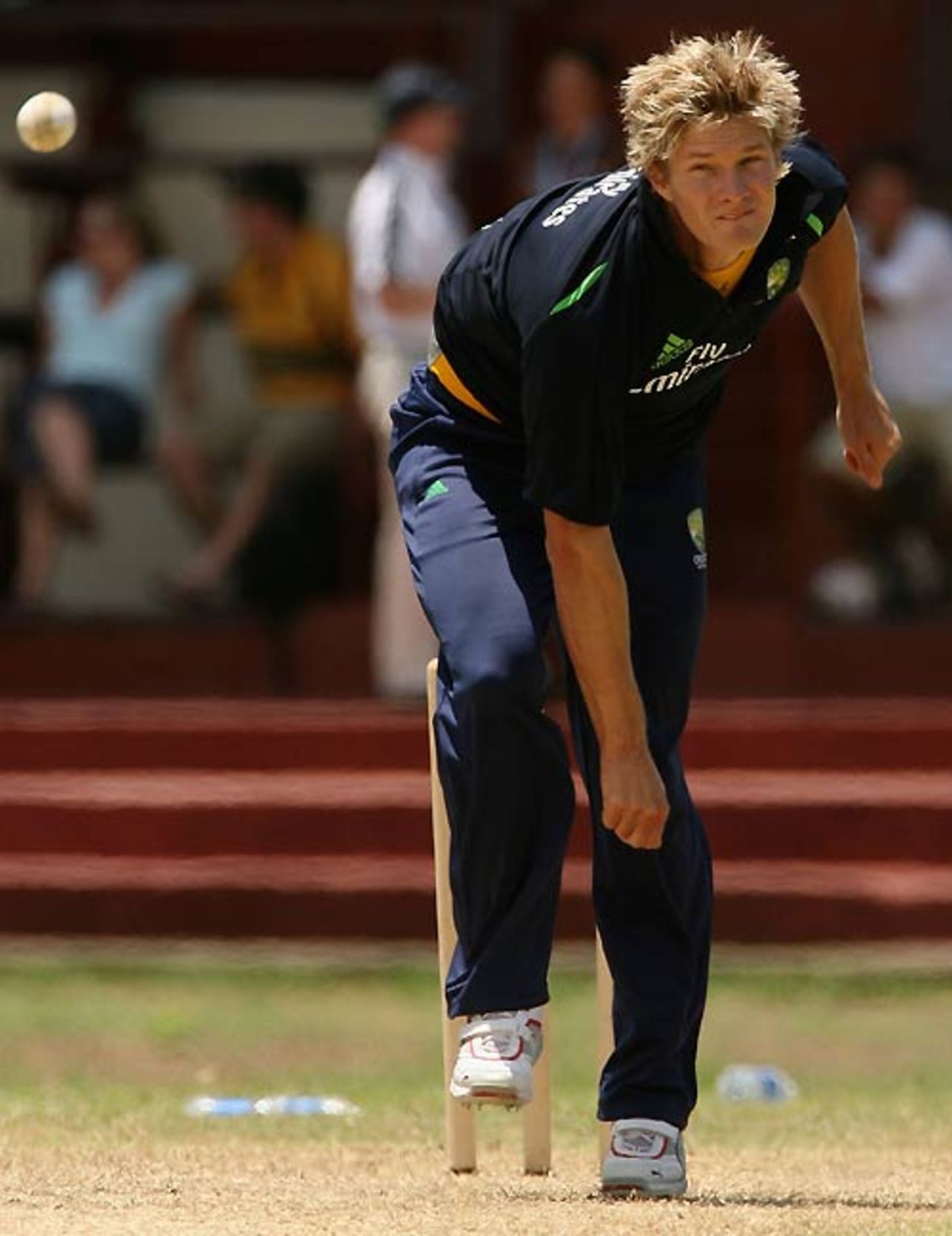 Shane Watson tests out his injured calf at the nets at the La Sagesse Cricket Ground, Grenada, 2007 World Cup, April 18, 2007