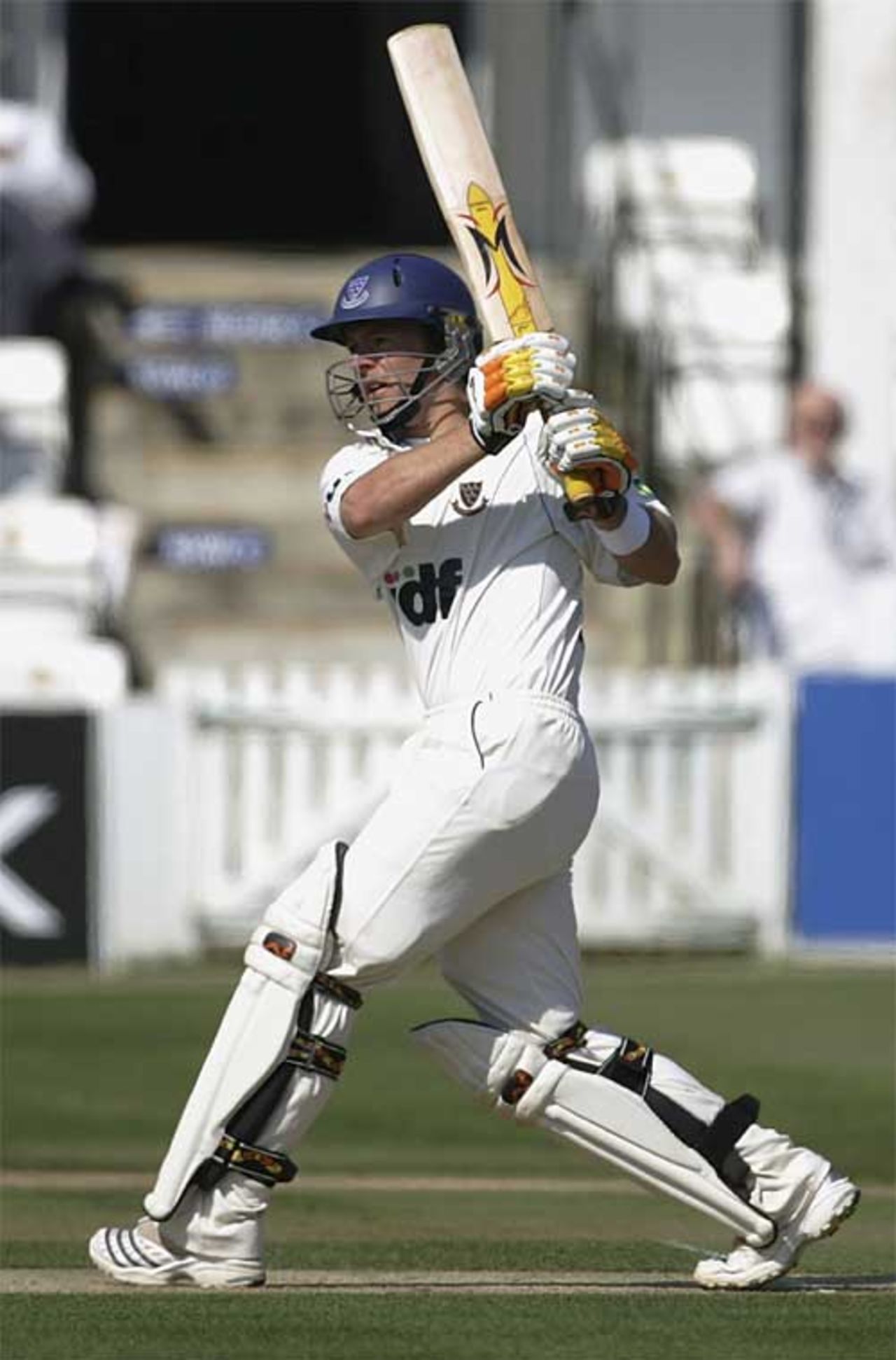 Chris Nash comes down the track during his 50, Sussex v Kent, County Championship, Division One, Kent, April 19, 2007
