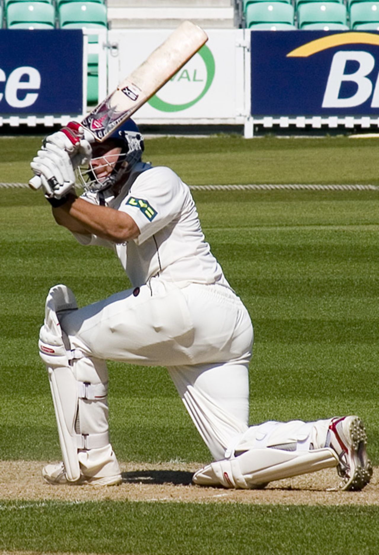 Tim Bresnan sweeps powerfully during his maiden first-class hundred, Surrey v Yorkshire, County Championship Division One, The Oval, April 19, 2007